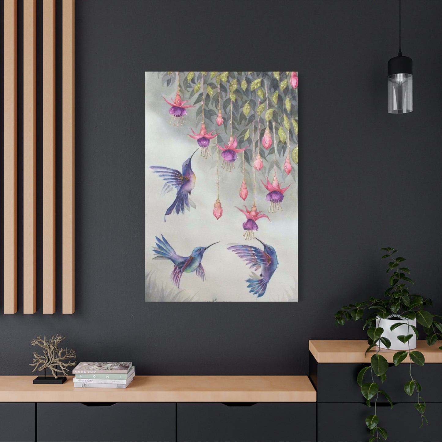 Humming Bird Trio Painting Wall Art & Canvas Prints