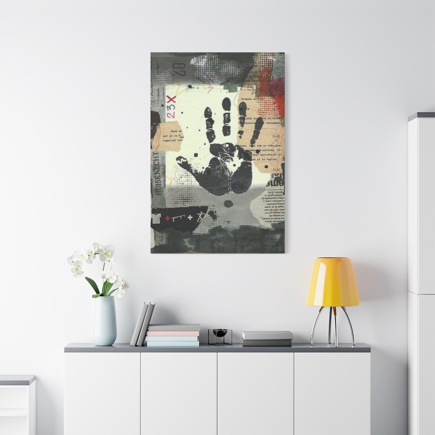 Handprint Abstract Mixed Media Wall Art & Canvas Prints