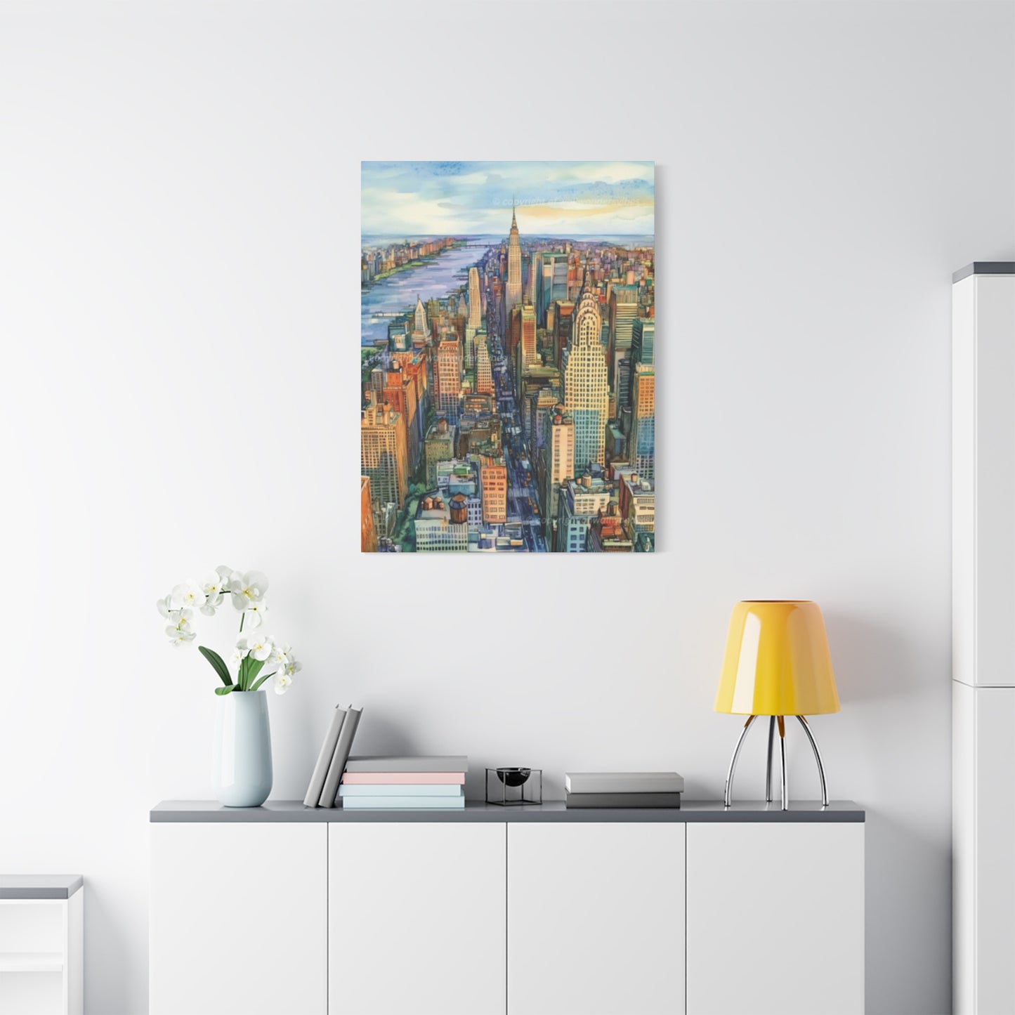 Skyview Manhattan City Skyline NYC Skyline Wall Art & Canvas Prints