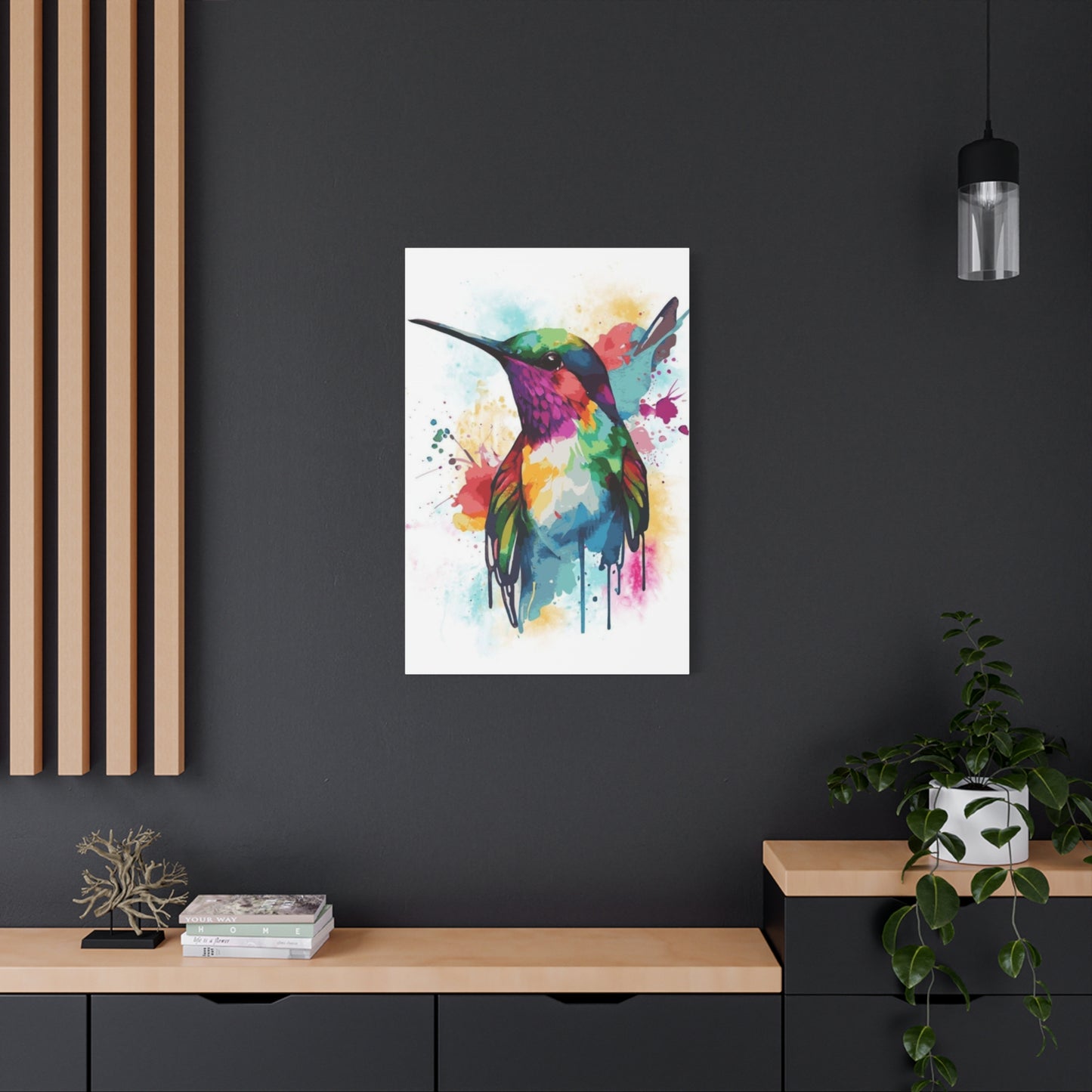 Colorful Humming Bird Painting Wall Art & Canvas Prints