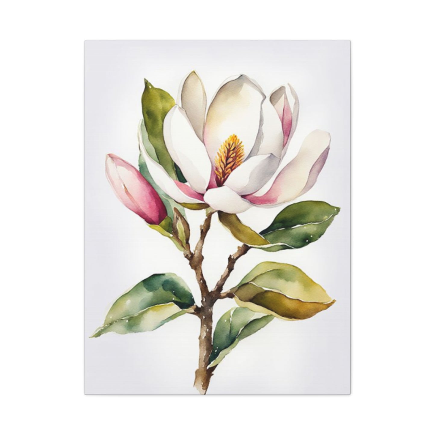 Magnolia Flower StemPainting Wall Art & Canvas Prints