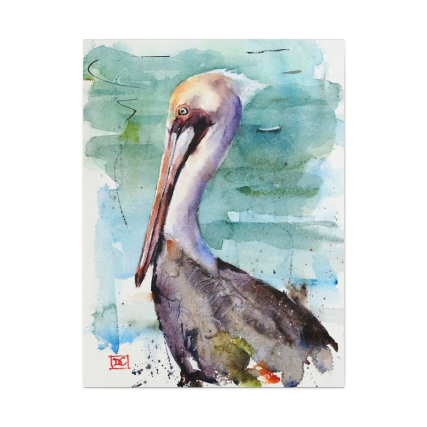 Pelican Colorful Water Painting Wall Art & Canvas Prints