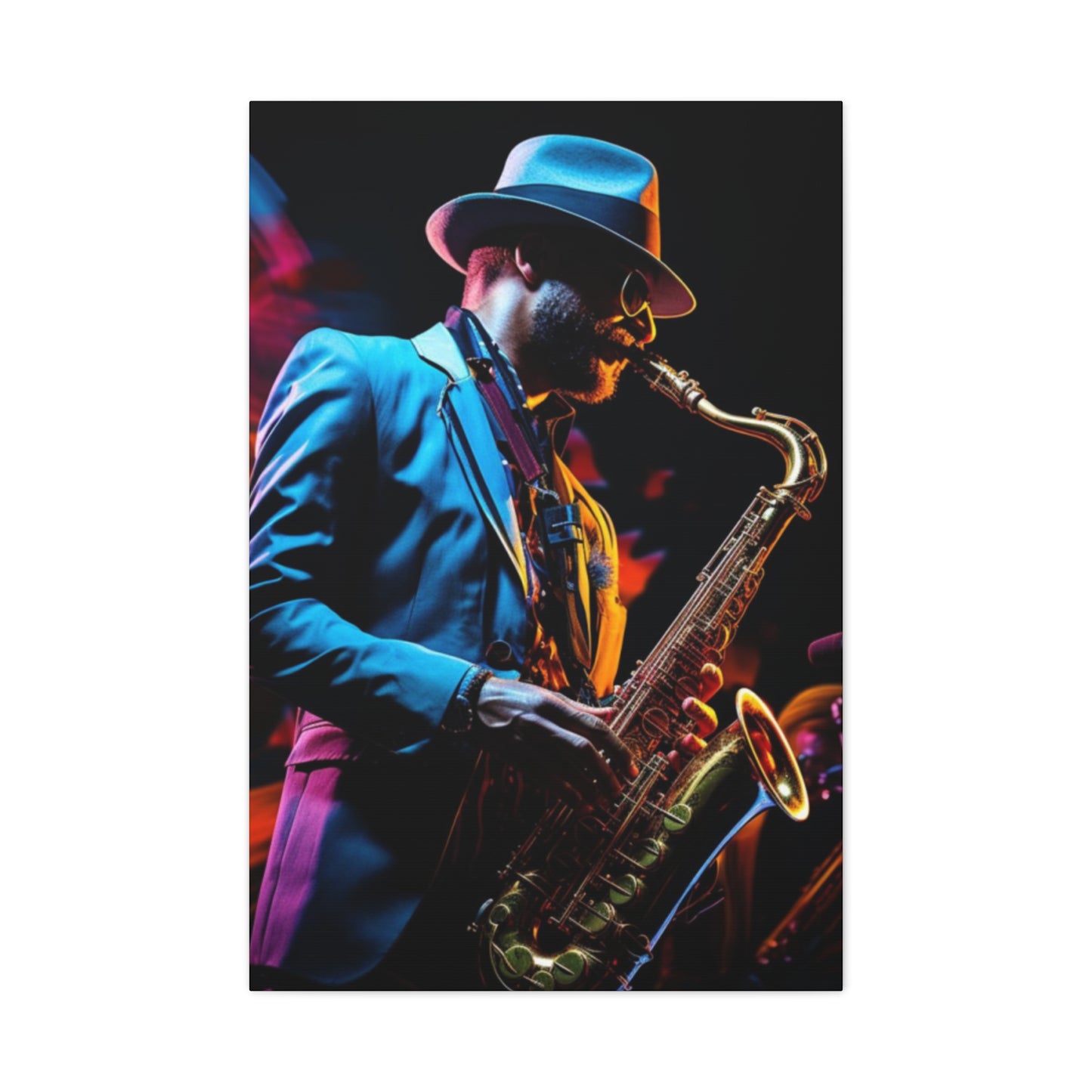 Artist With Saxophone Jazz Wall Art & Canvas Prints