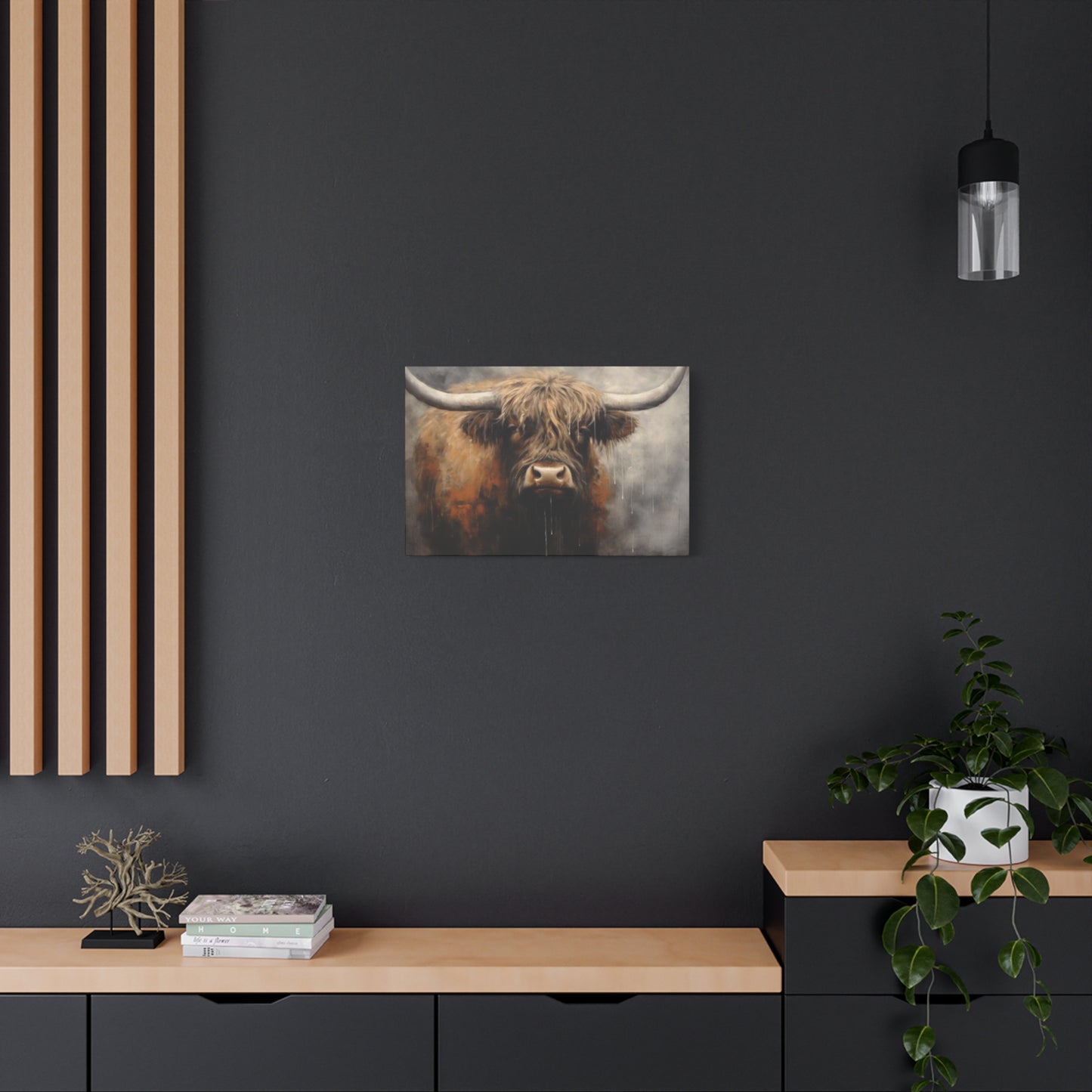 Hairy Bull Long Horns Wall Art & Canvas Prints