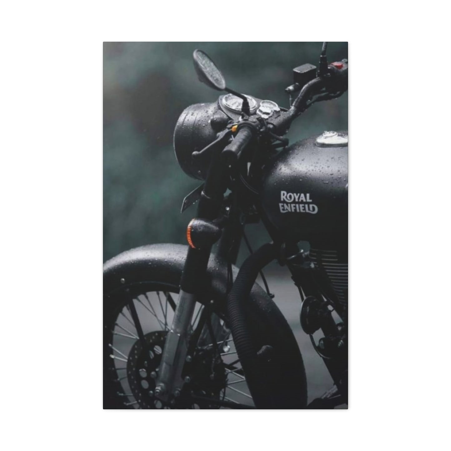 Black Royal Enfield Motorcycle Wall Art & Canvas Prints