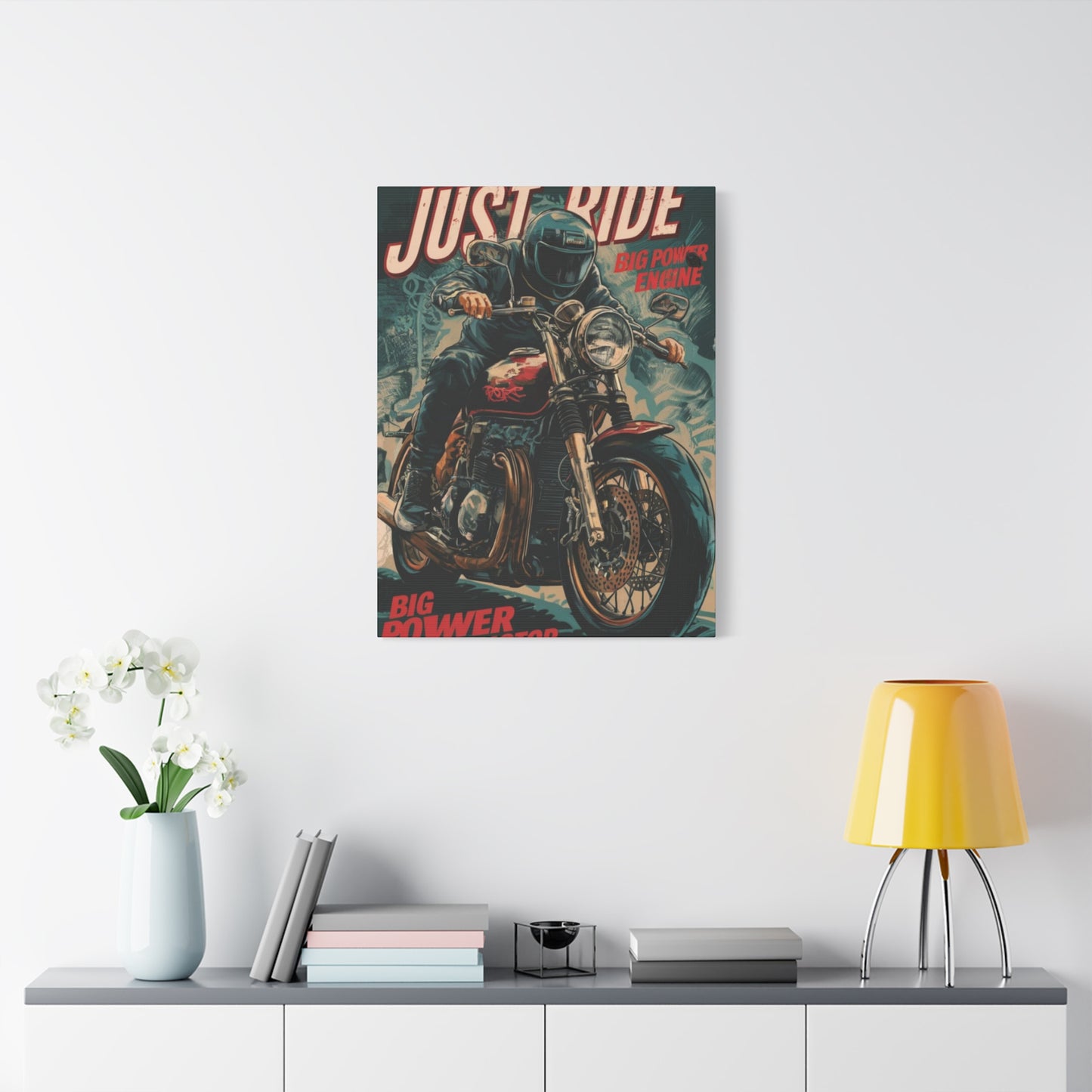 Just Rider Poster Motorcycle Wall Art & Canvas Prints