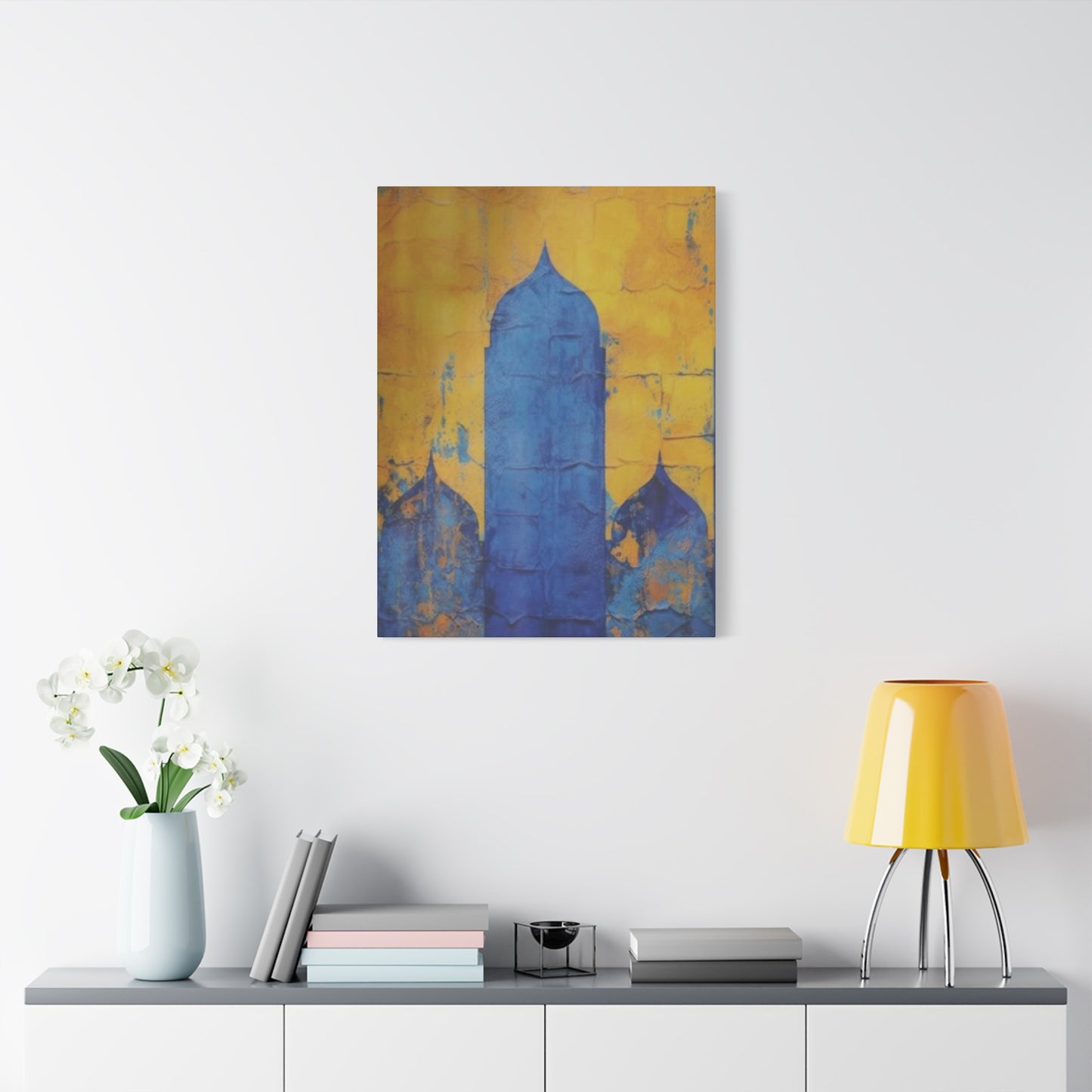 Blue & Yellow Architecture in Moroccan Wall Art & Canvas Prints