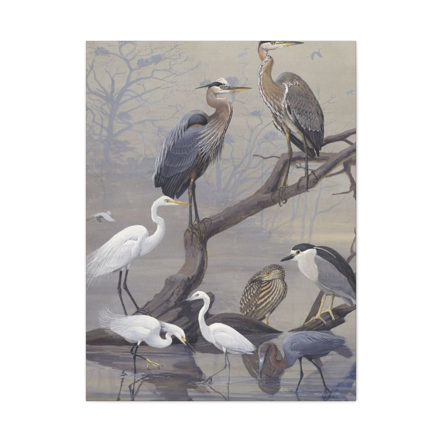 Herons Painting Wall Art & Canvas Prints