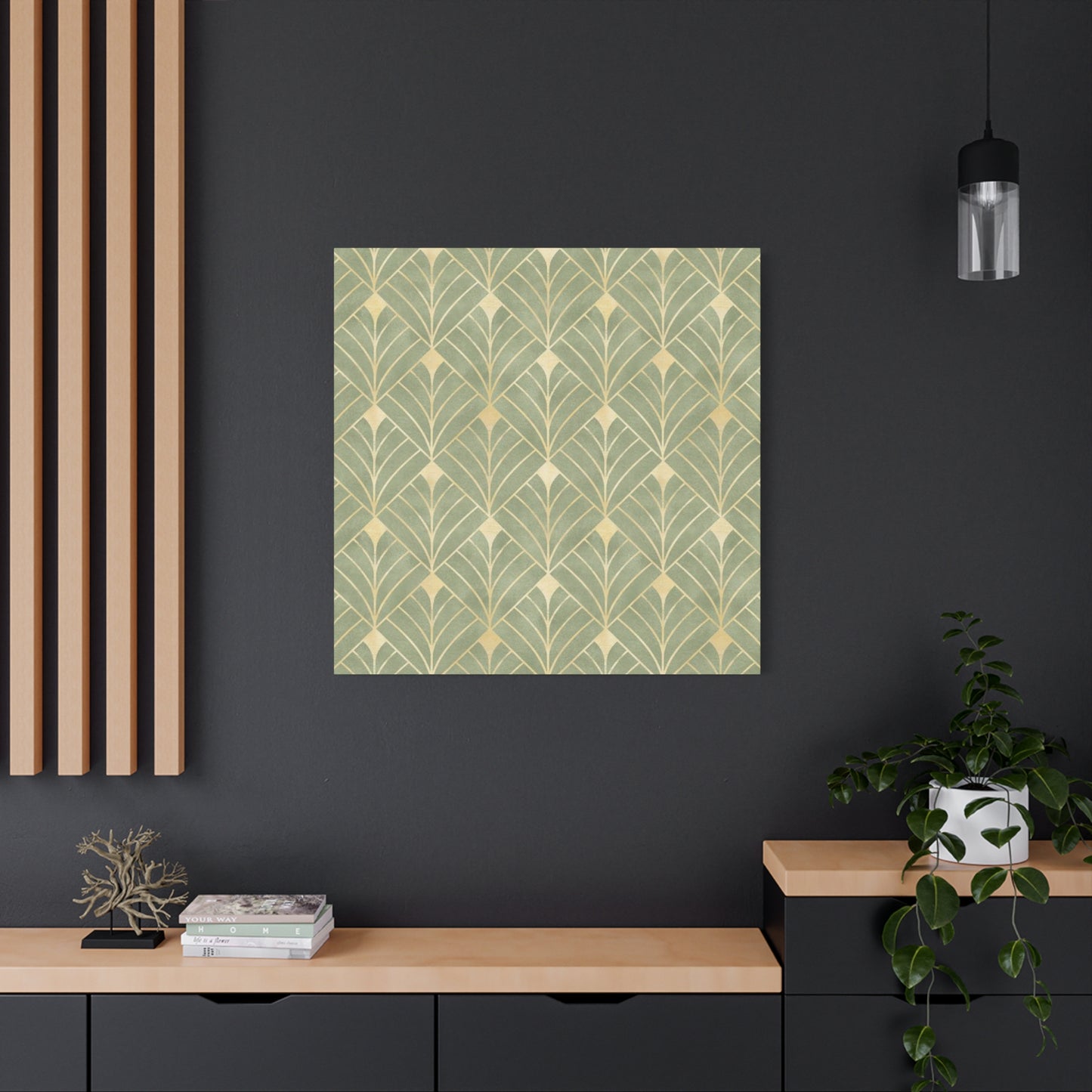 Light Olive Green Pattern Painting Wall Art & Canvas Prints