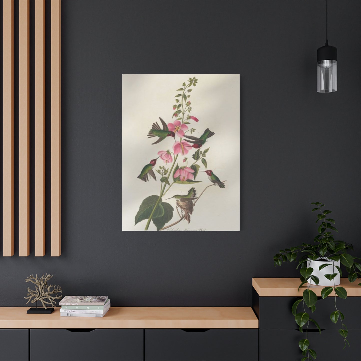 Humming Bird On Flower Painting Wall Art & Canvas Prints