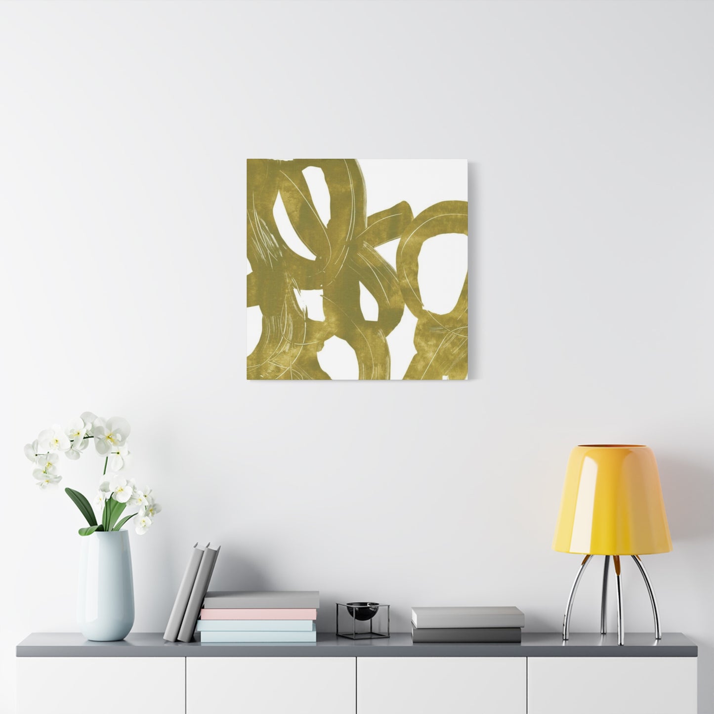 Circular Olive Green Painting Wall Art & Canvas Prints