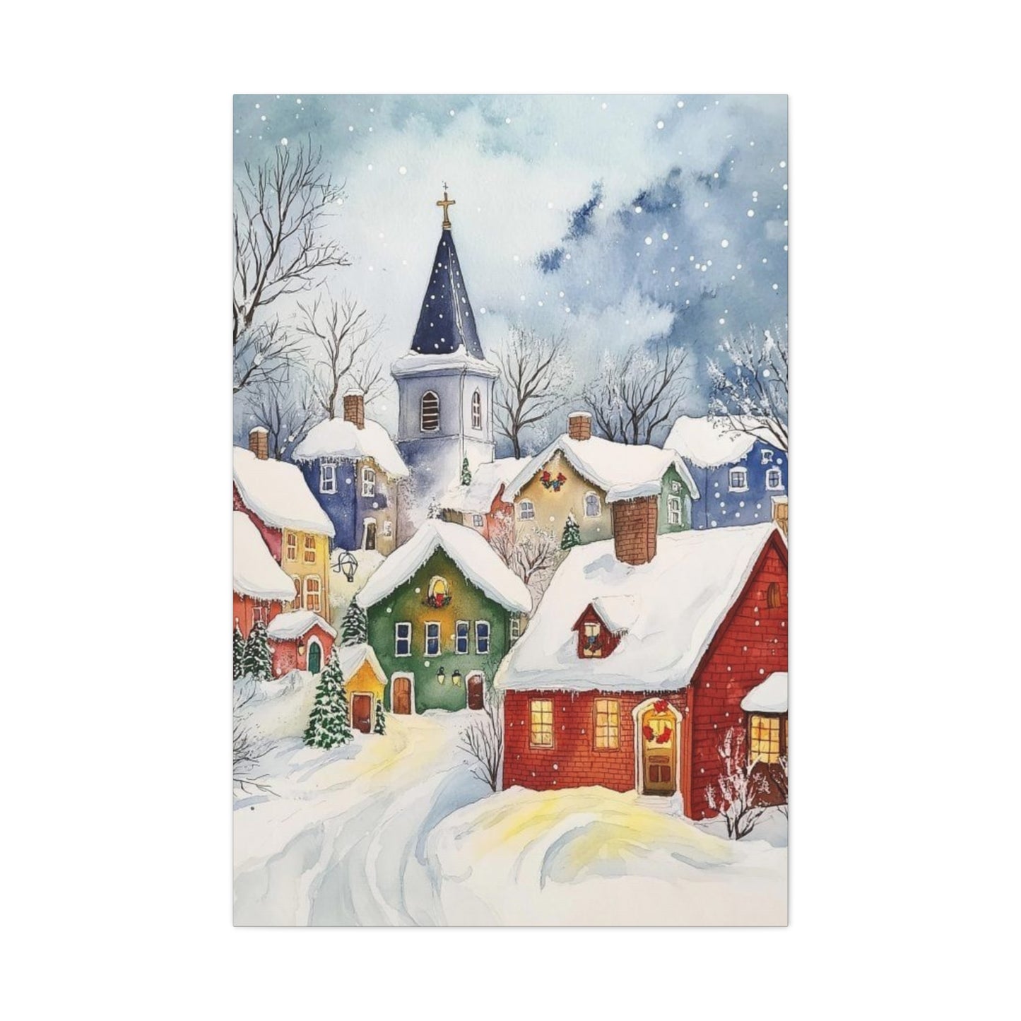 Snowy Town Wall Art & Canvas Prints