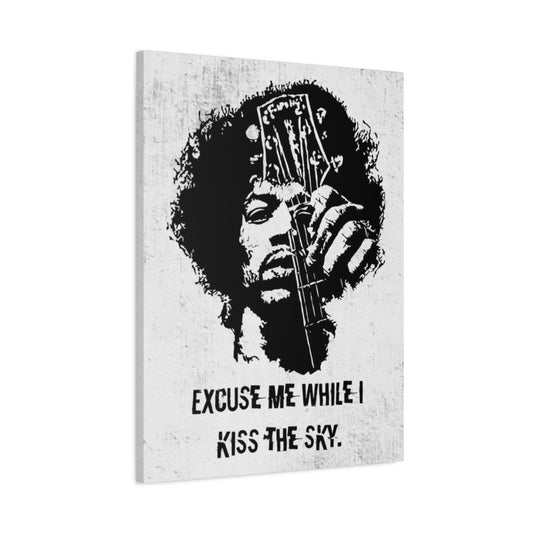 Monochrome Jimi Hendrix Poster Wall Art & Canvas Prints