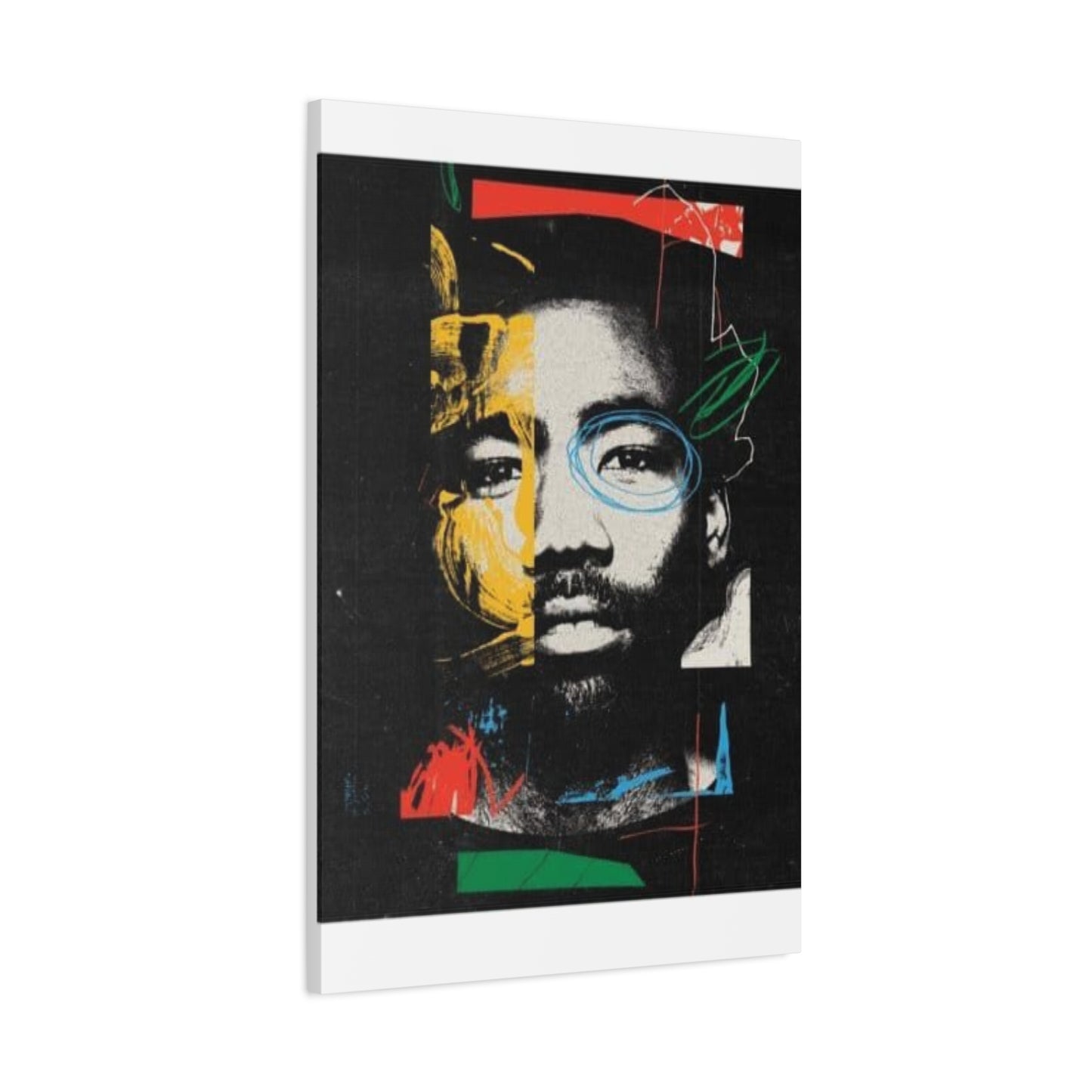 Man Face Graffiti Mixed Media Wall Art & Canvas Prints