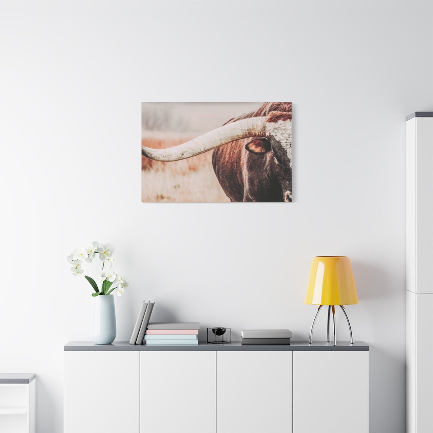 Old Hairy Bull Long Horns Wall Art & Canvas Prints