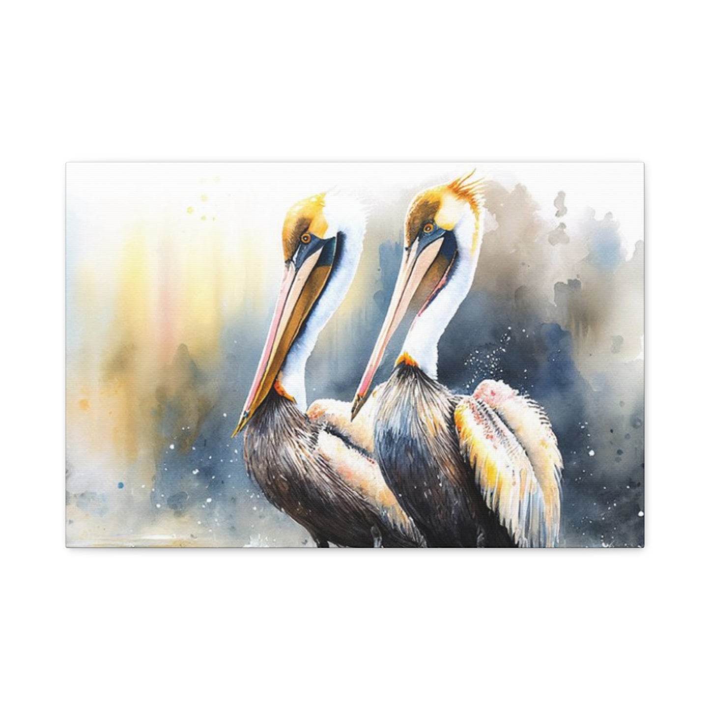 Pelican Colorful Couple Painting Wall Art & Canvas Prints