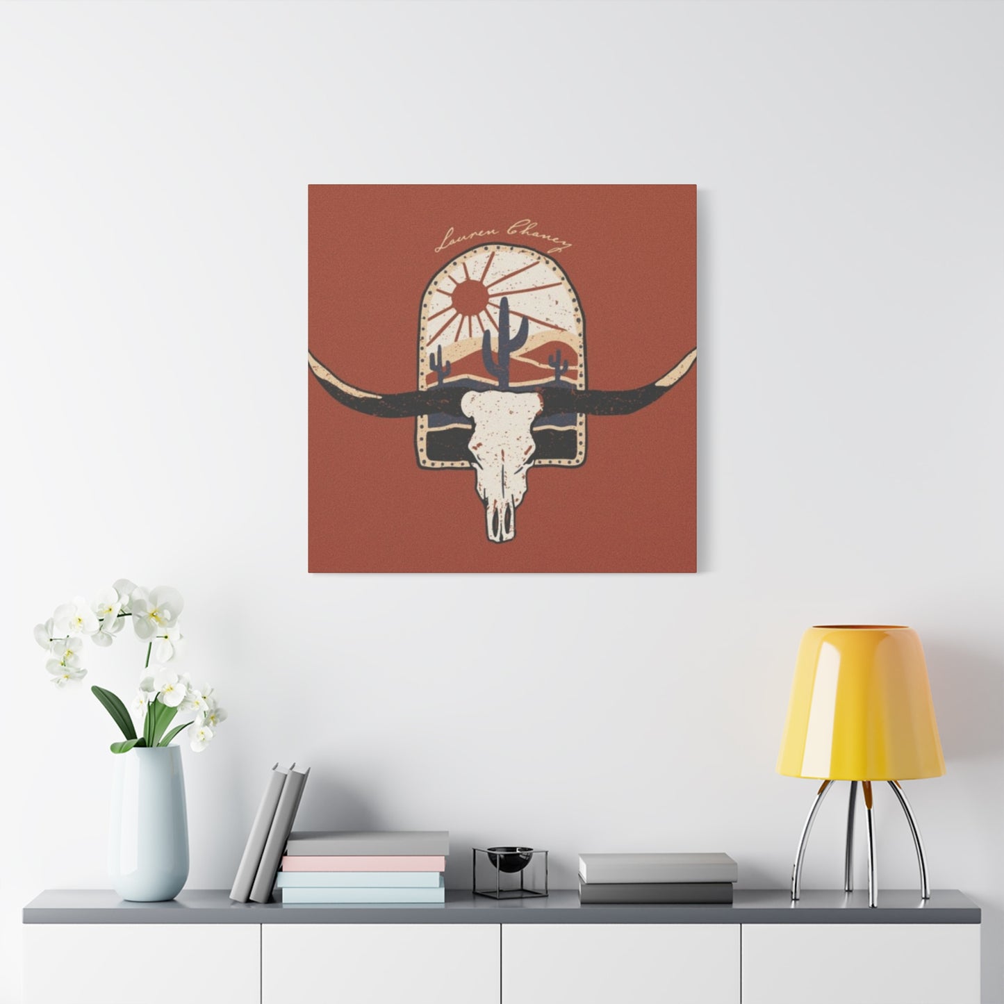 Logo Of Bull Long Horn Wall Art & Canvas Prints