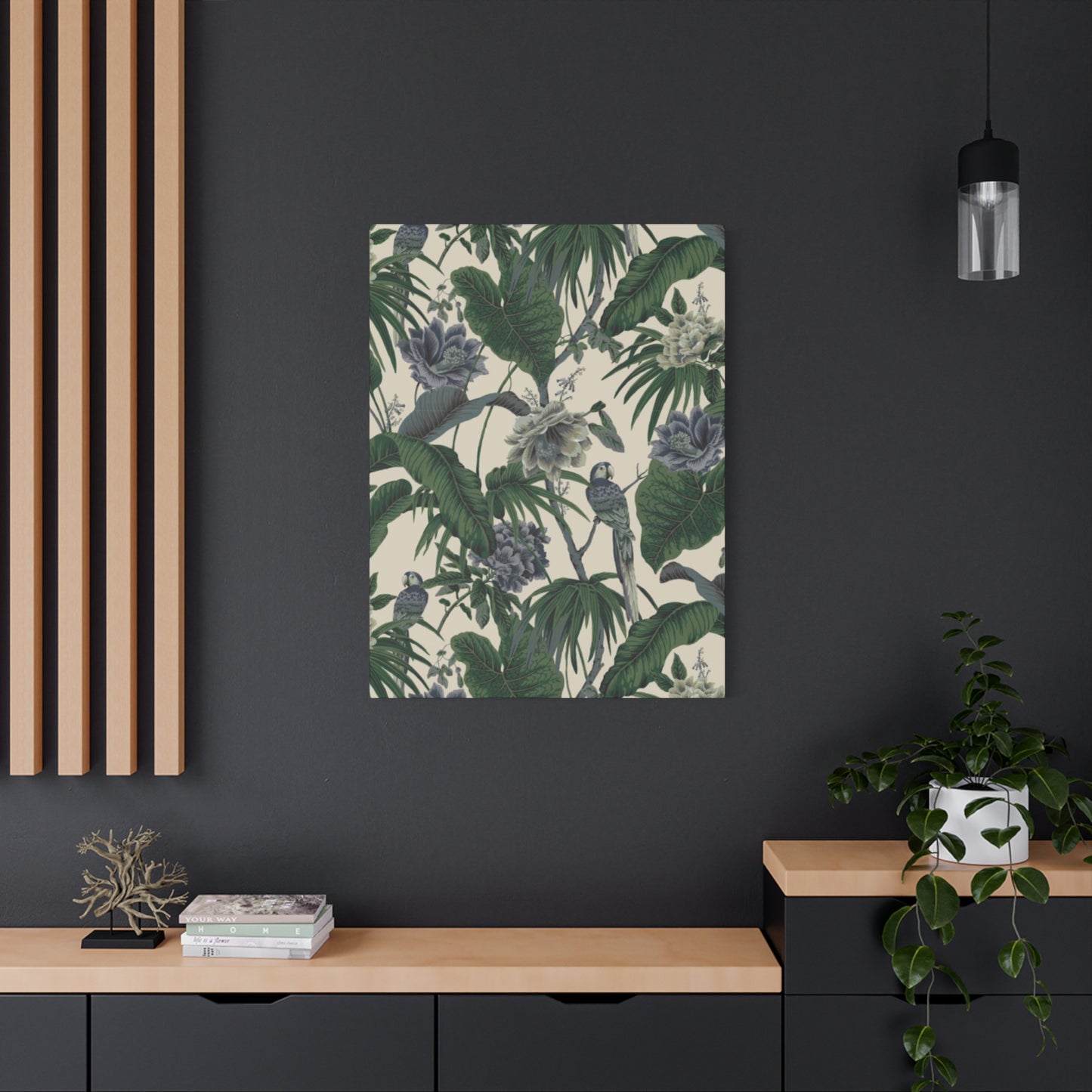 Palm Tree & Flowers In Wildlife Wall Art & Canvas Prints