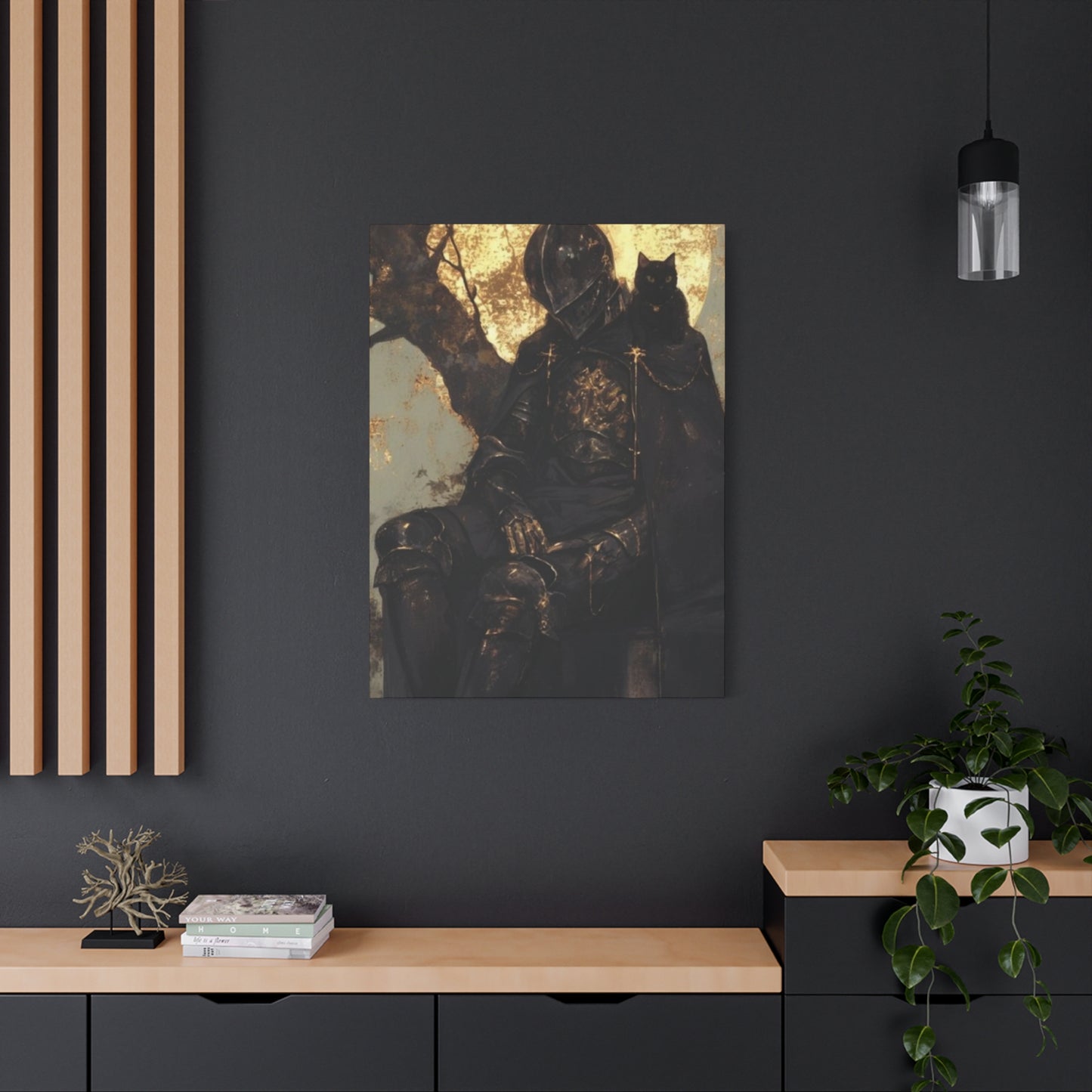 Warrior with Black Cat Wall Art & Canvas Prints