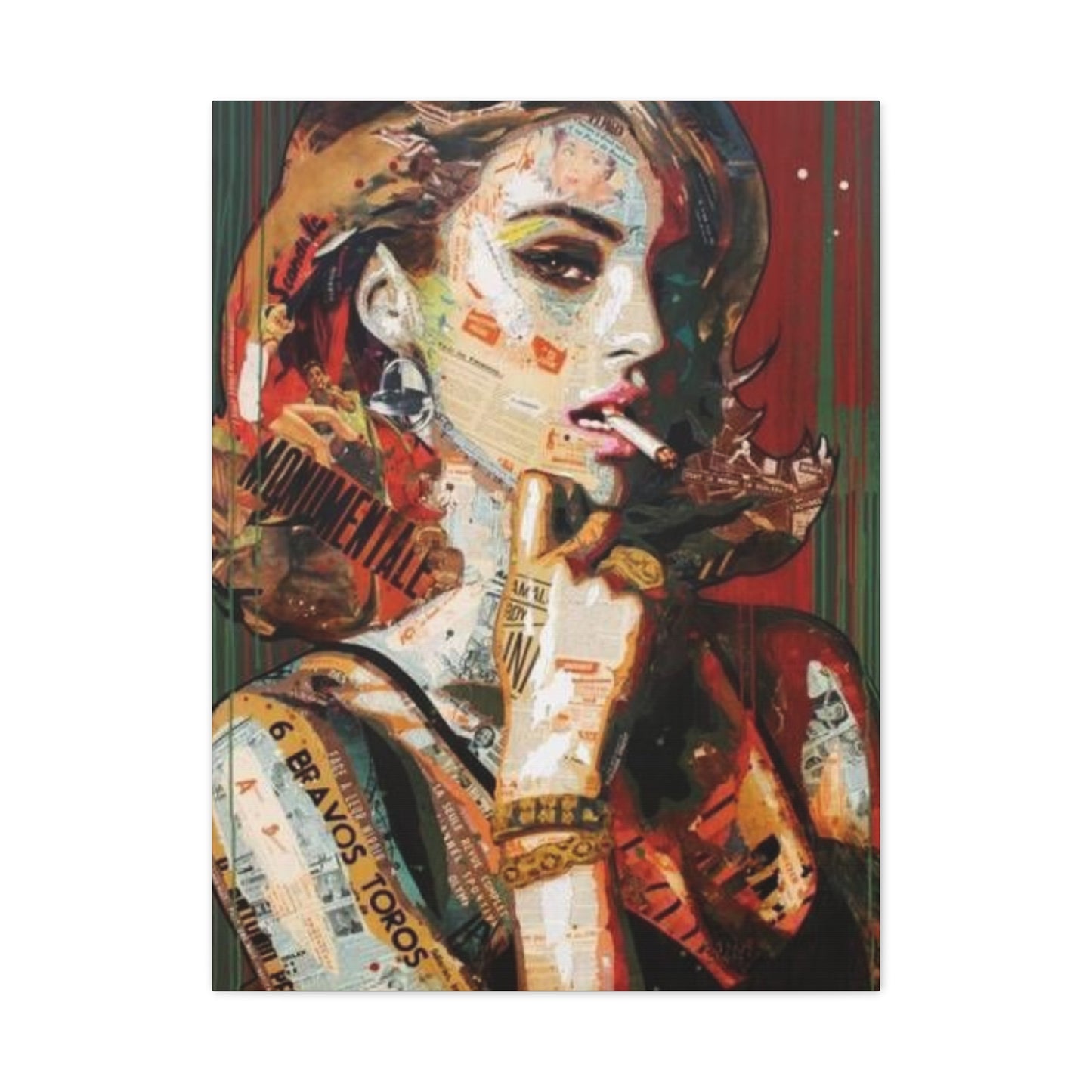 Smoking Women Mixed Media Wall Art & Canvas Prints