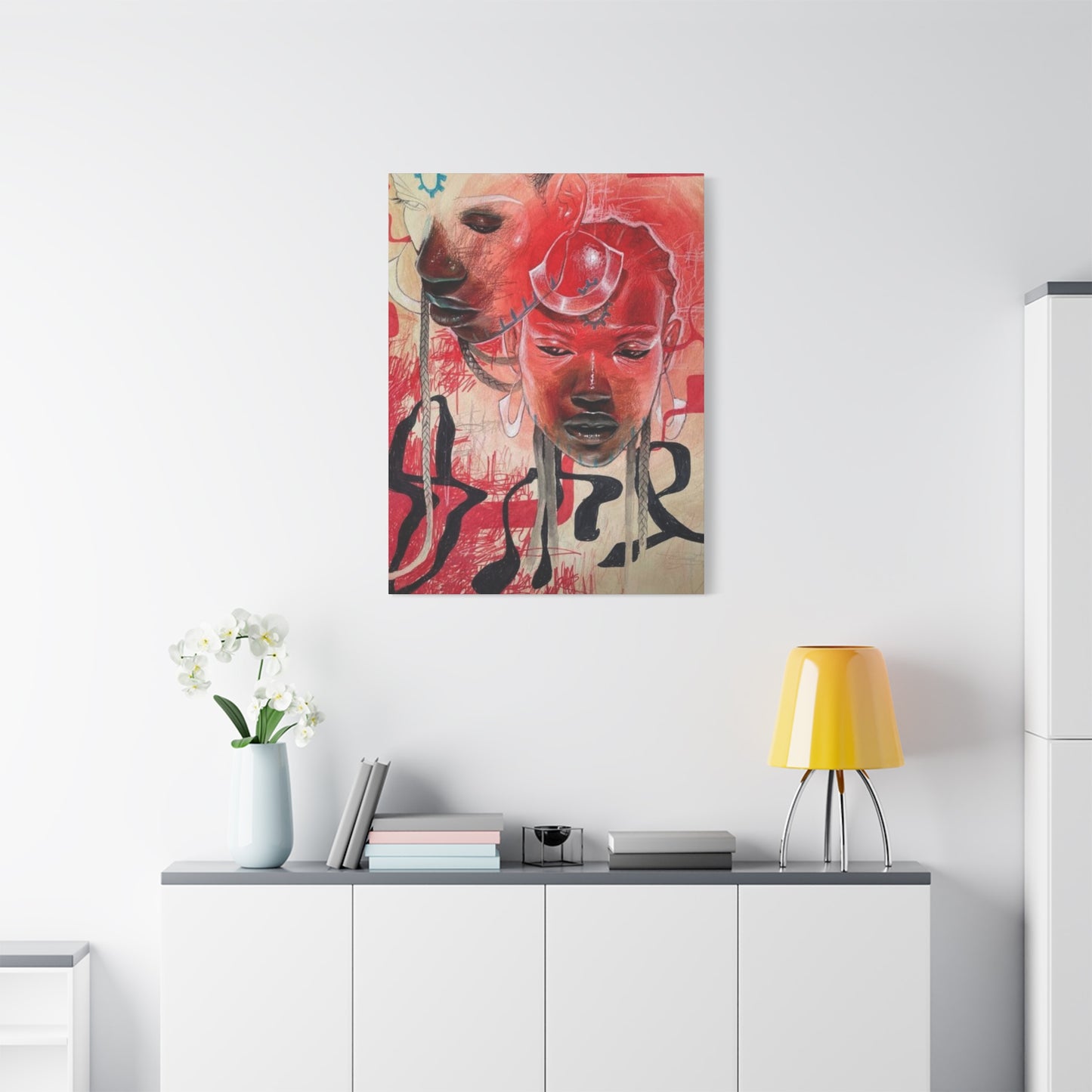 Girls Abstract Painting Mixed Media Wall Art & Canvas Prints