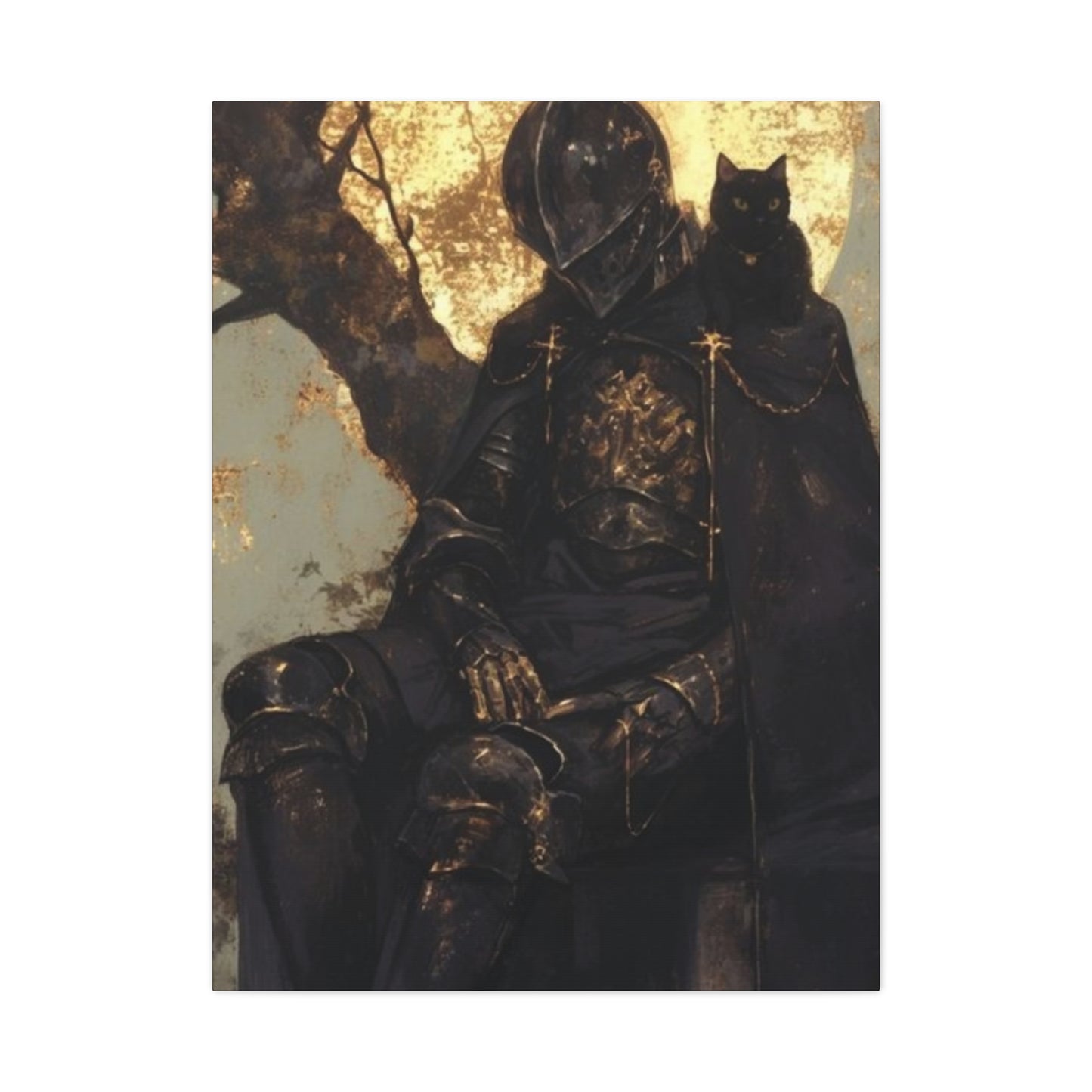 Warrior with Black Cat Wall Art & Canvas Prints