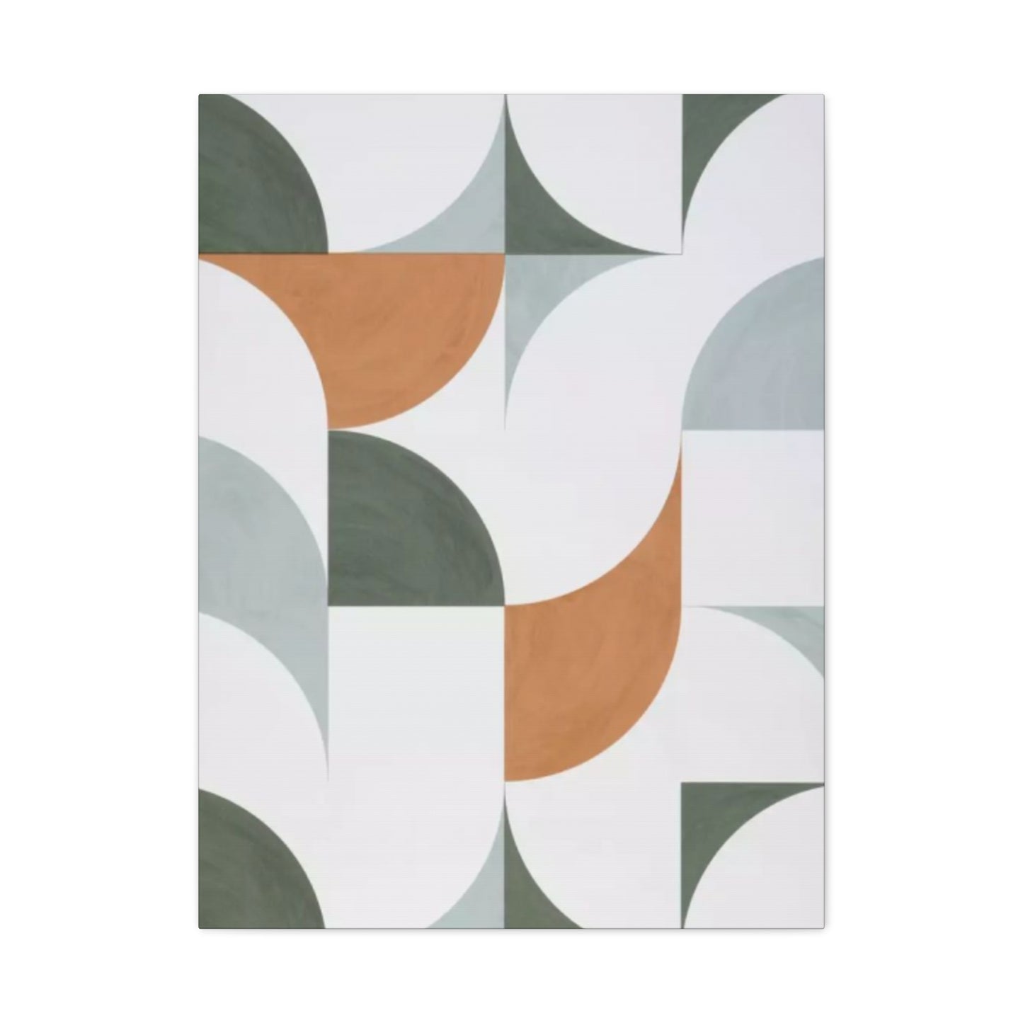 White & Olive Green Pattern Drawing Wall Art & Canvas Prints