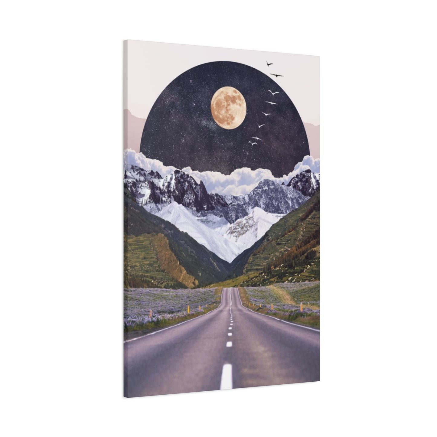 Long Road To Mountains Mixed Media Wall Art & Canvas Prints