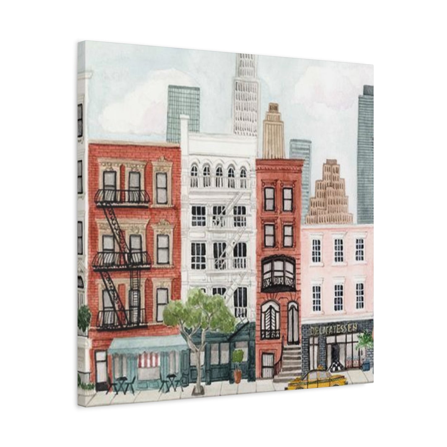 New York Buildings Drawing NYC Skylines Wall Art & Canvas Prints