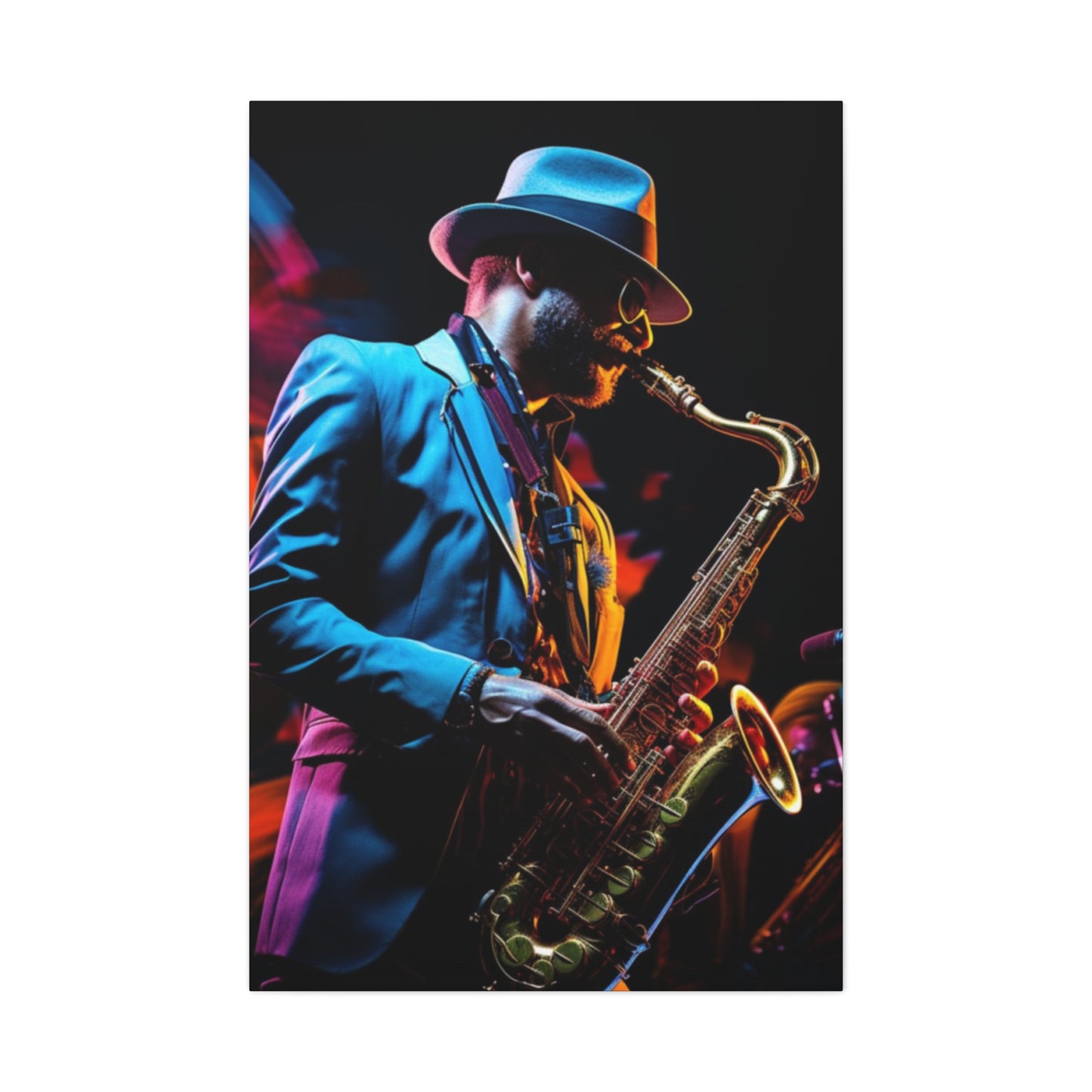 Artist With Saxophone Jazz Wall Art & Canvas Prints