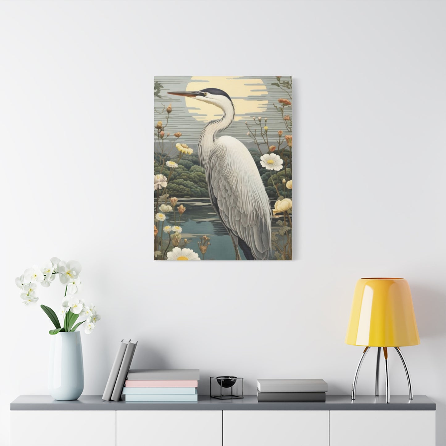 Herons With Flower Wall Art & Canvas Prints