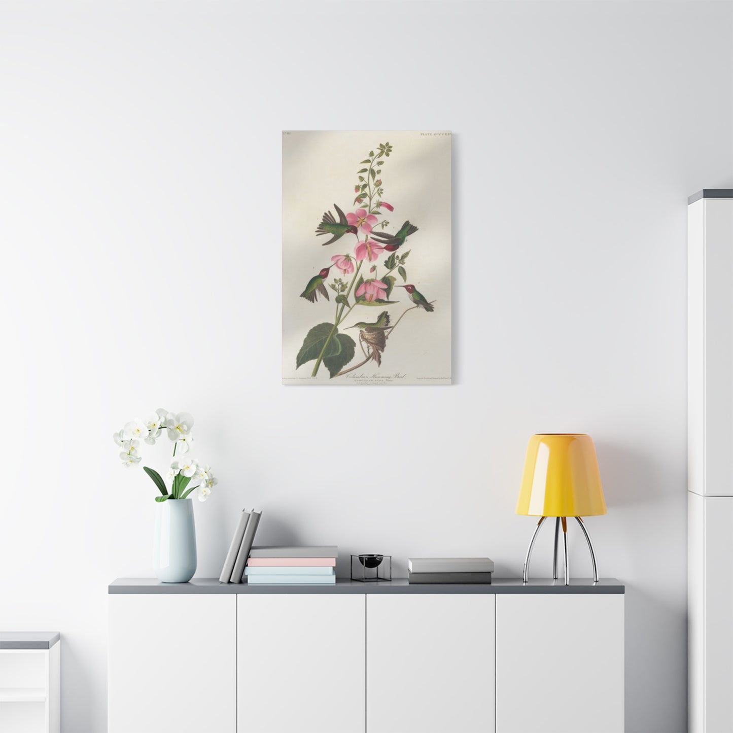 Humming Bird On Flower Painting Wall Art & Canvas Prints