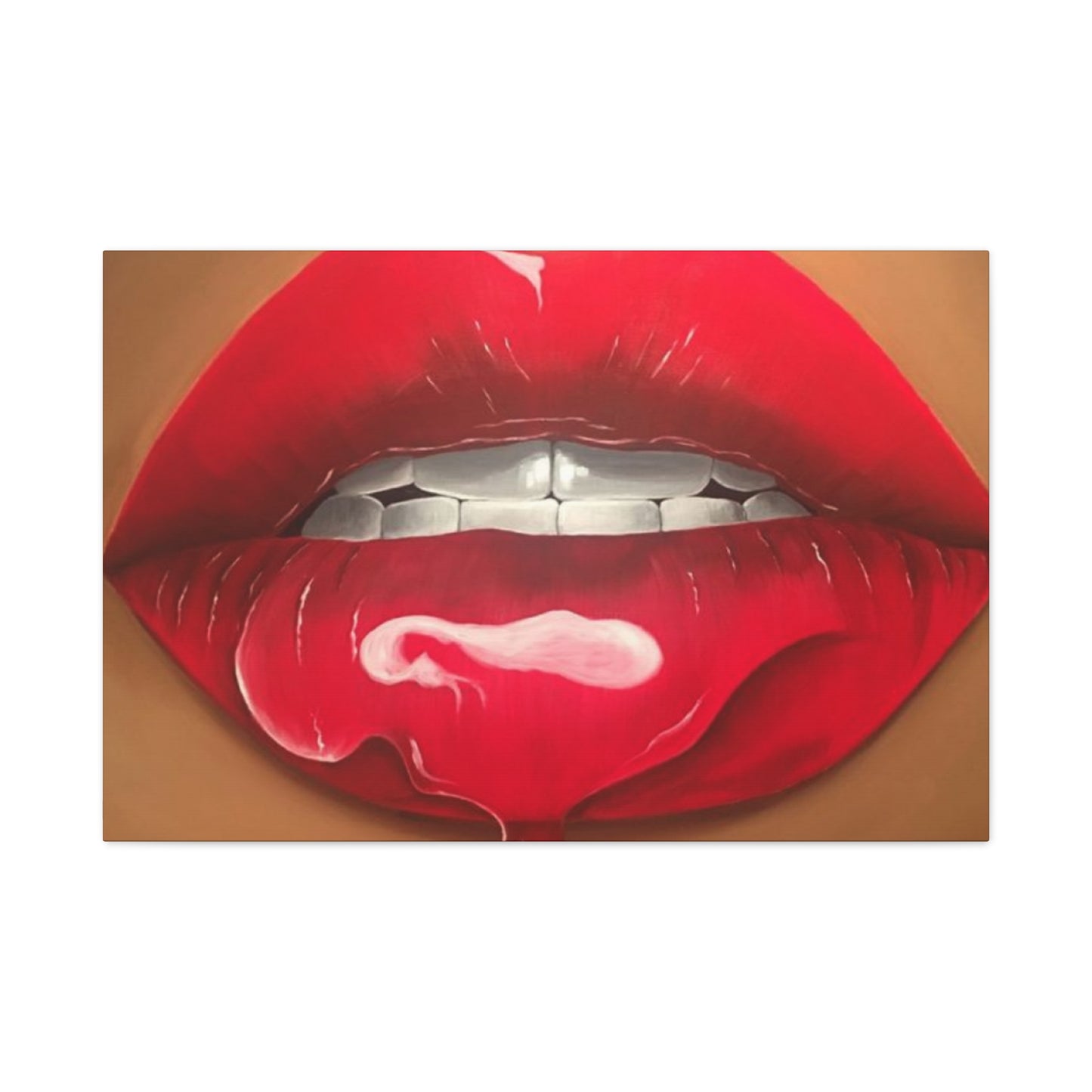 Dark Red Lips Wall Art & Canvas Prints