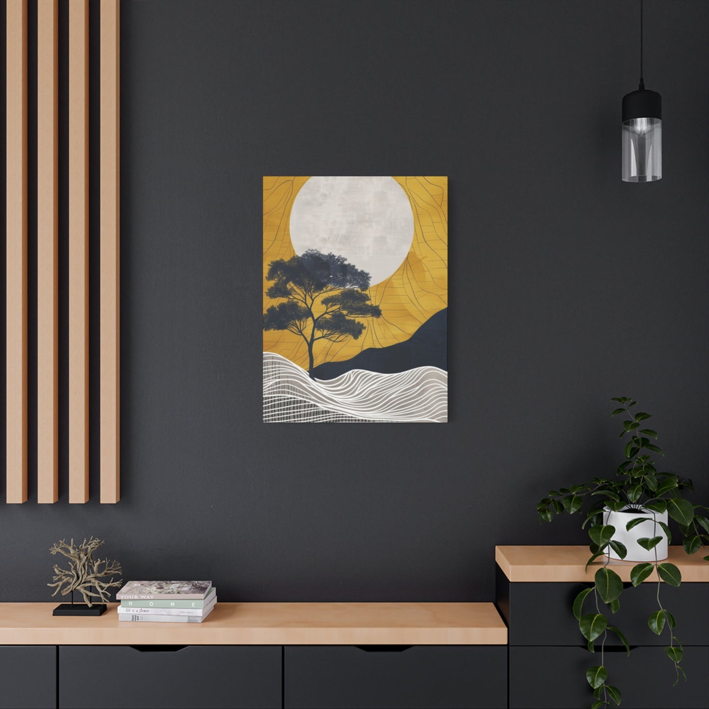 Moon And Tree Modernism Wall Art & Canvas Prints