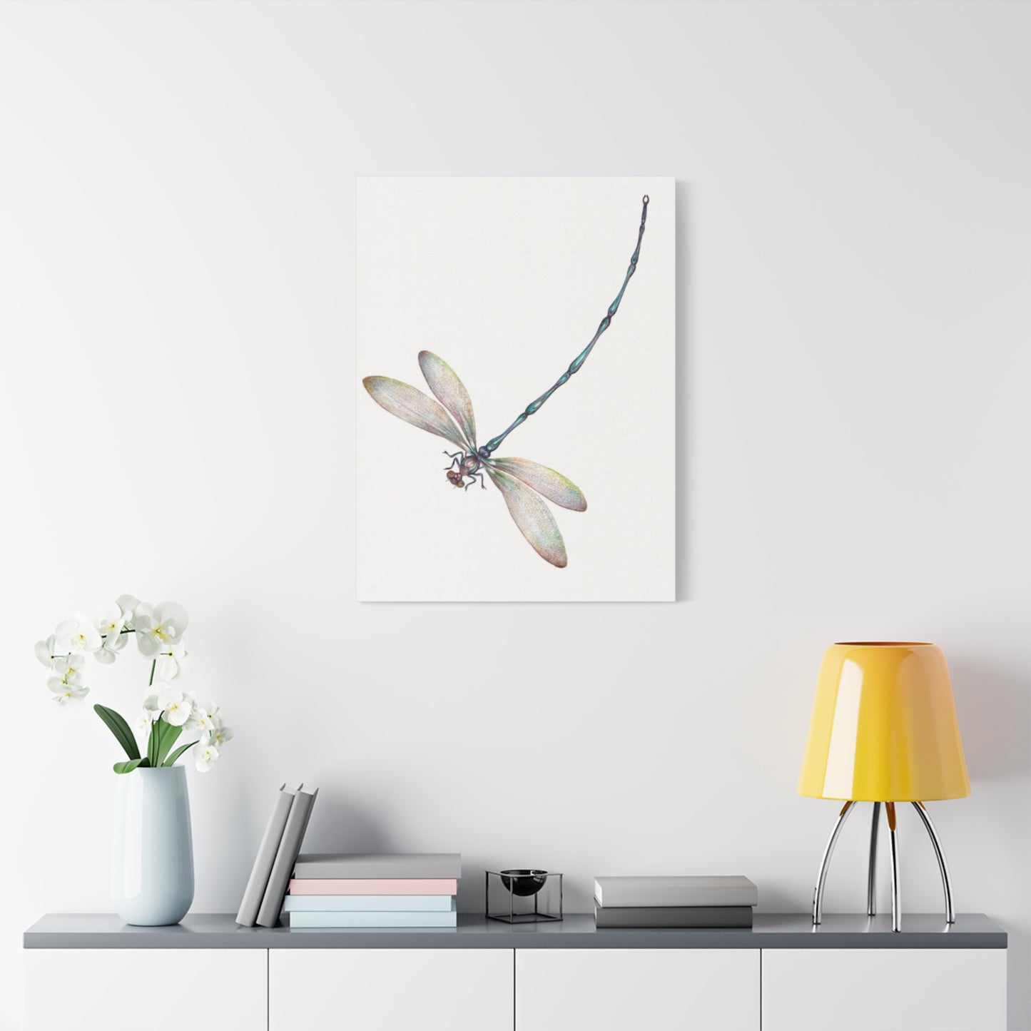 Long Blue Tail Dragonfly Wall Art & Canvas Prints