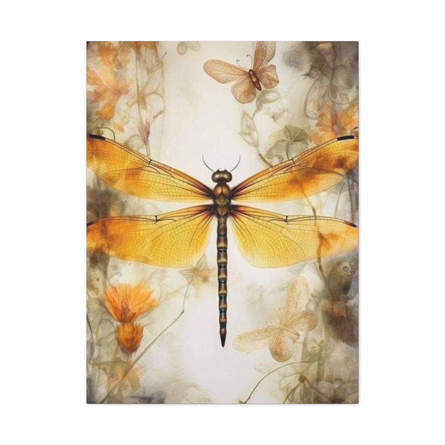 Light Brown Wing Dragonfly Wall Art & Canvas Prints