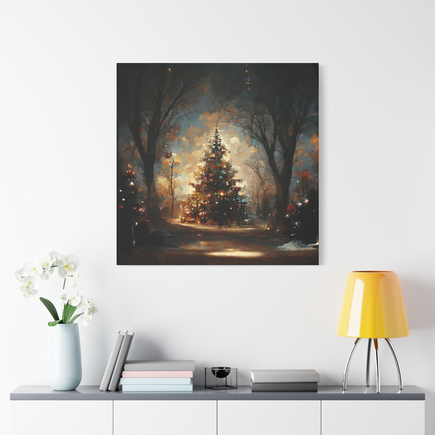 Lighted Christmas Tree Wall Art & Canvas Prints