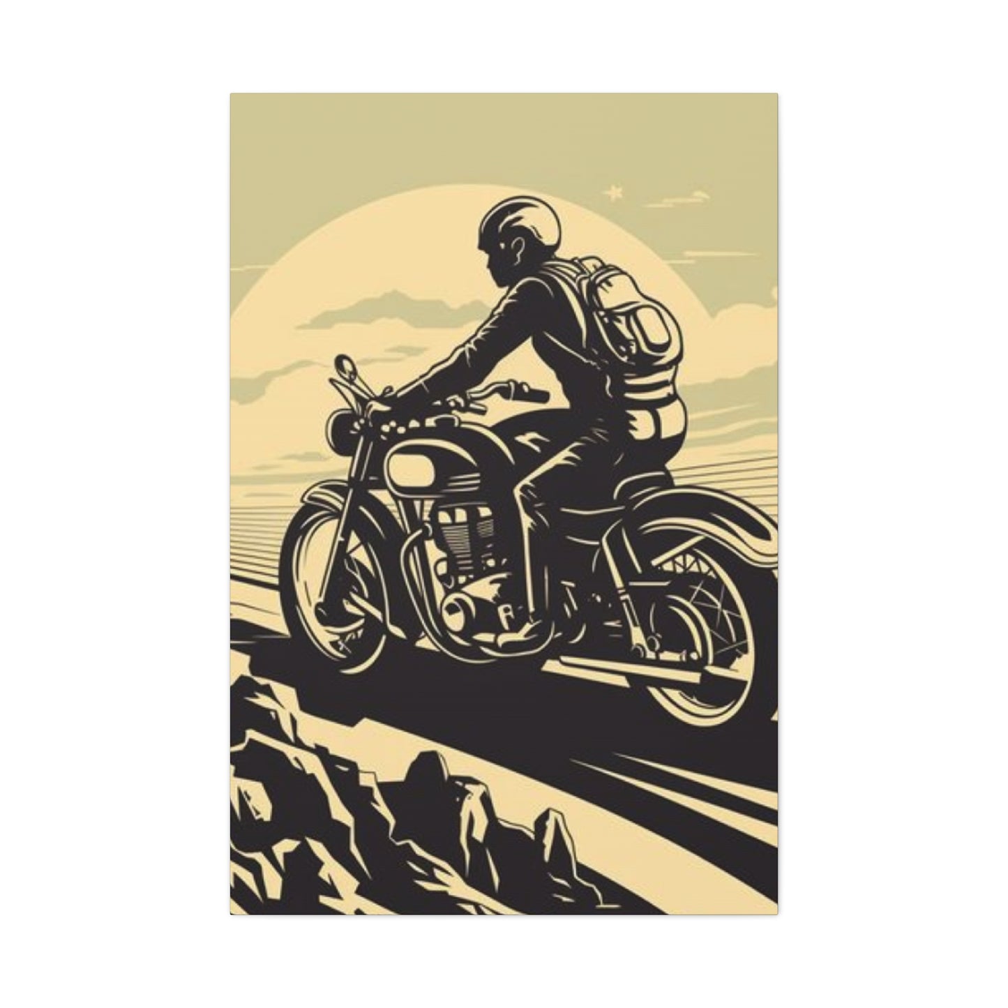 Bike Riding Poster Motorcycle Wall Art & Canvas Prints