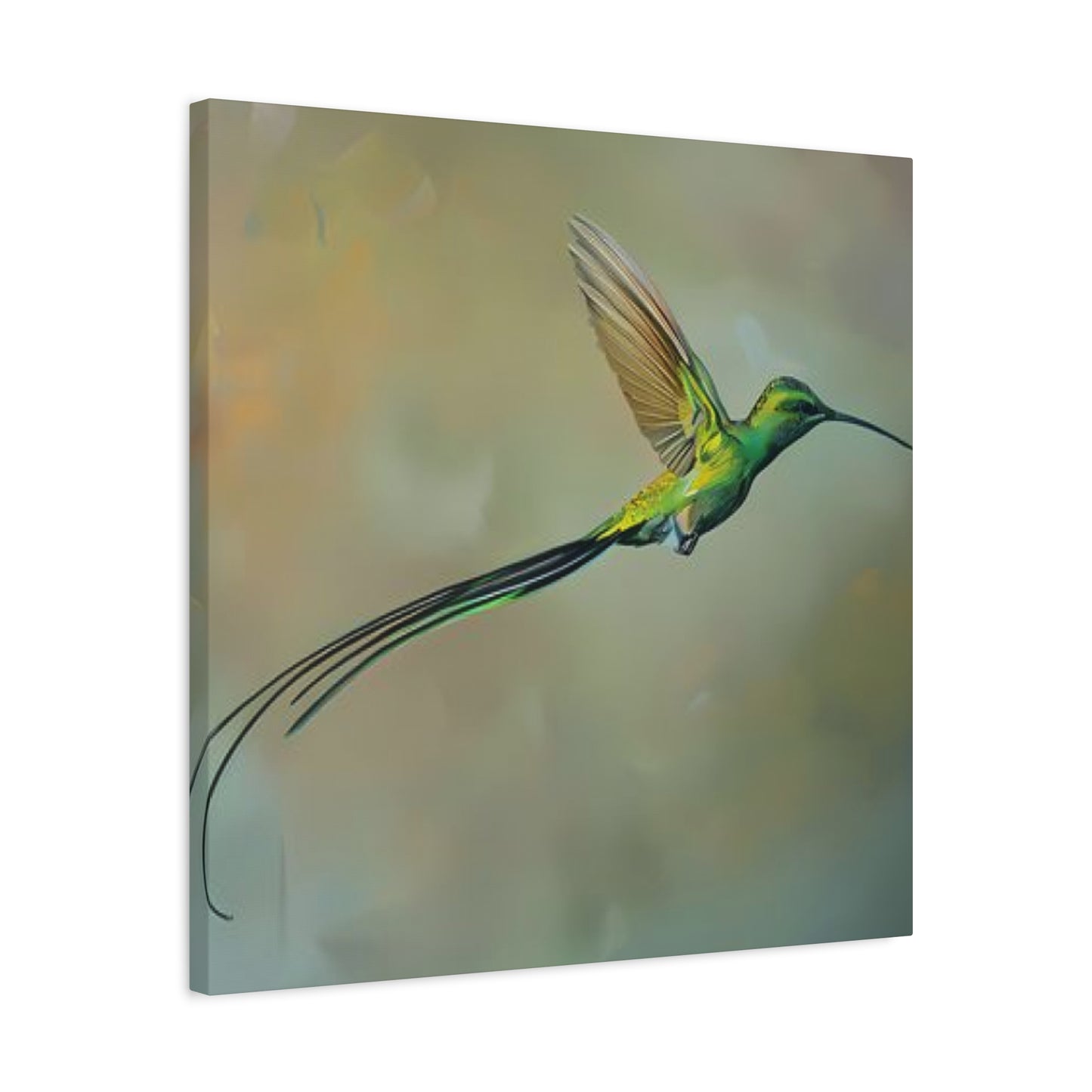 Long Tail Humming Bird Painting Wall Art & Canvas Prints