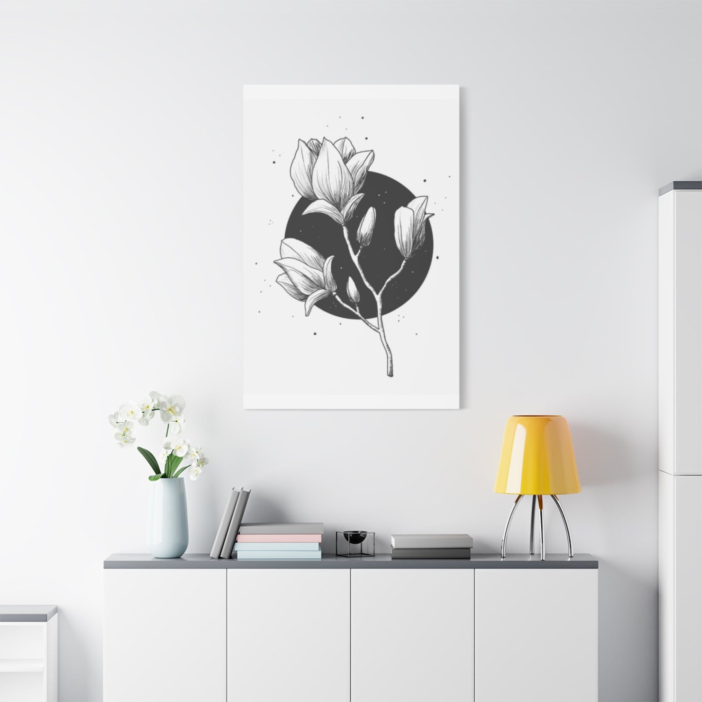 Beautiful Monochrome Magnolia Flower Plant Wall Art & Canvas Prints