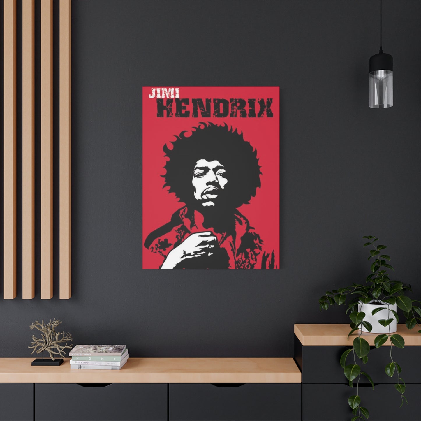 Red Jimi Hendrix Poster Wall Art & Canvas Prints