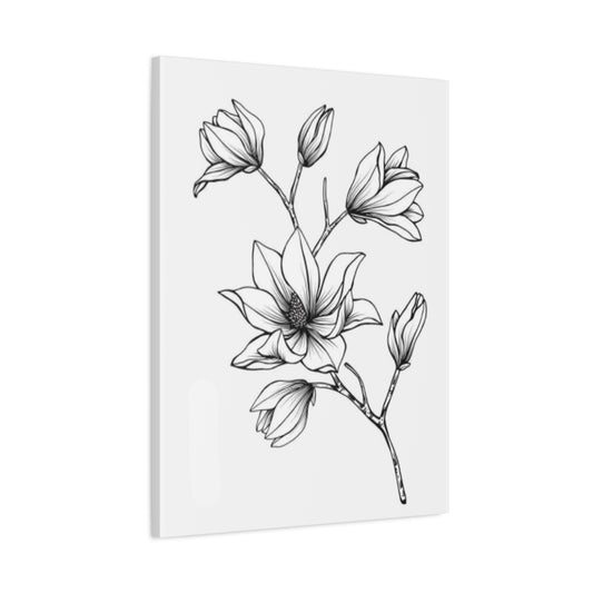 Magnolia Flower Sketch Wall Art & Canvas Prints