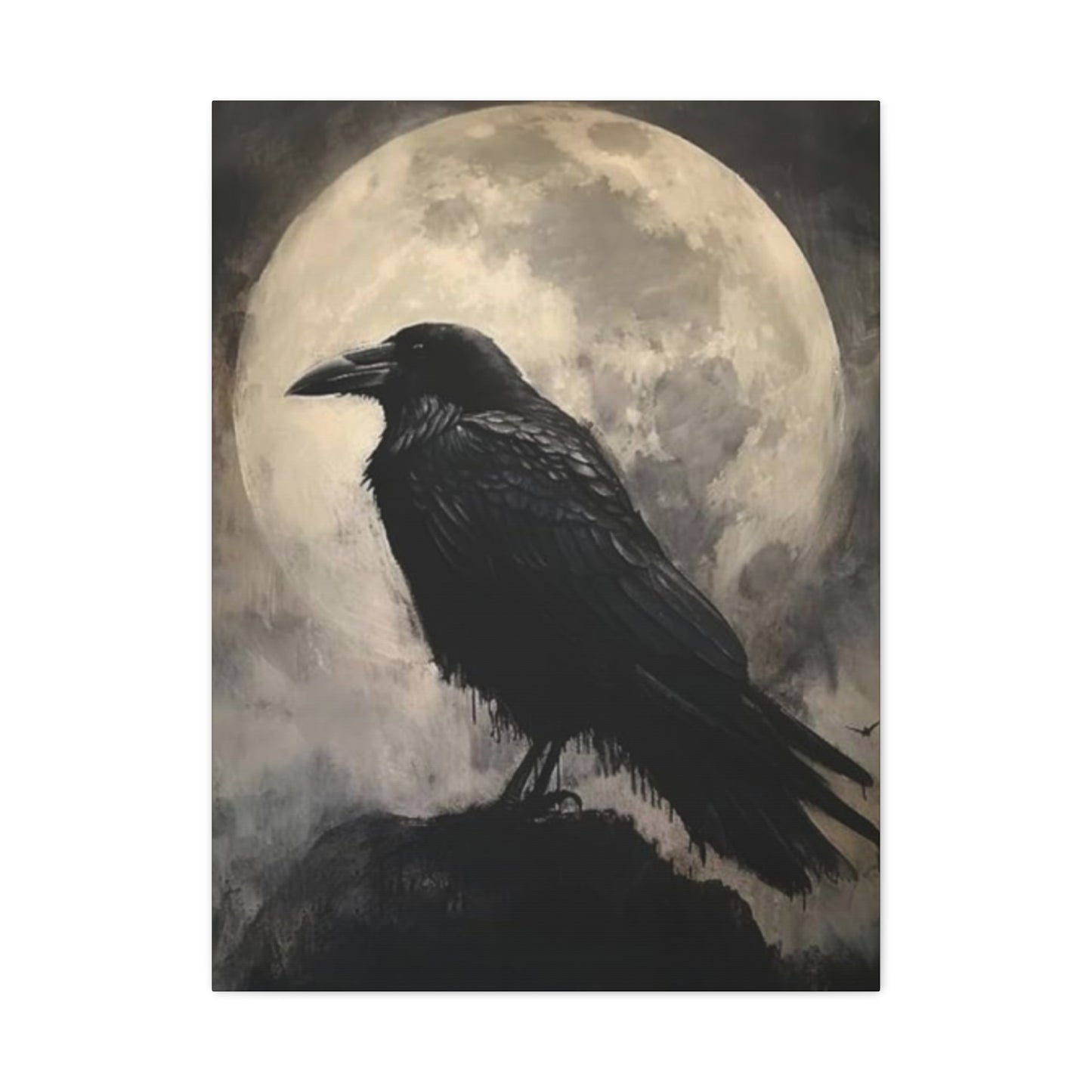 Full Moon Crow Painting Wall Art & Canvas Prints