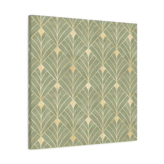 Light Olive Green Pattern Painting Wall Art & Canvas Prints