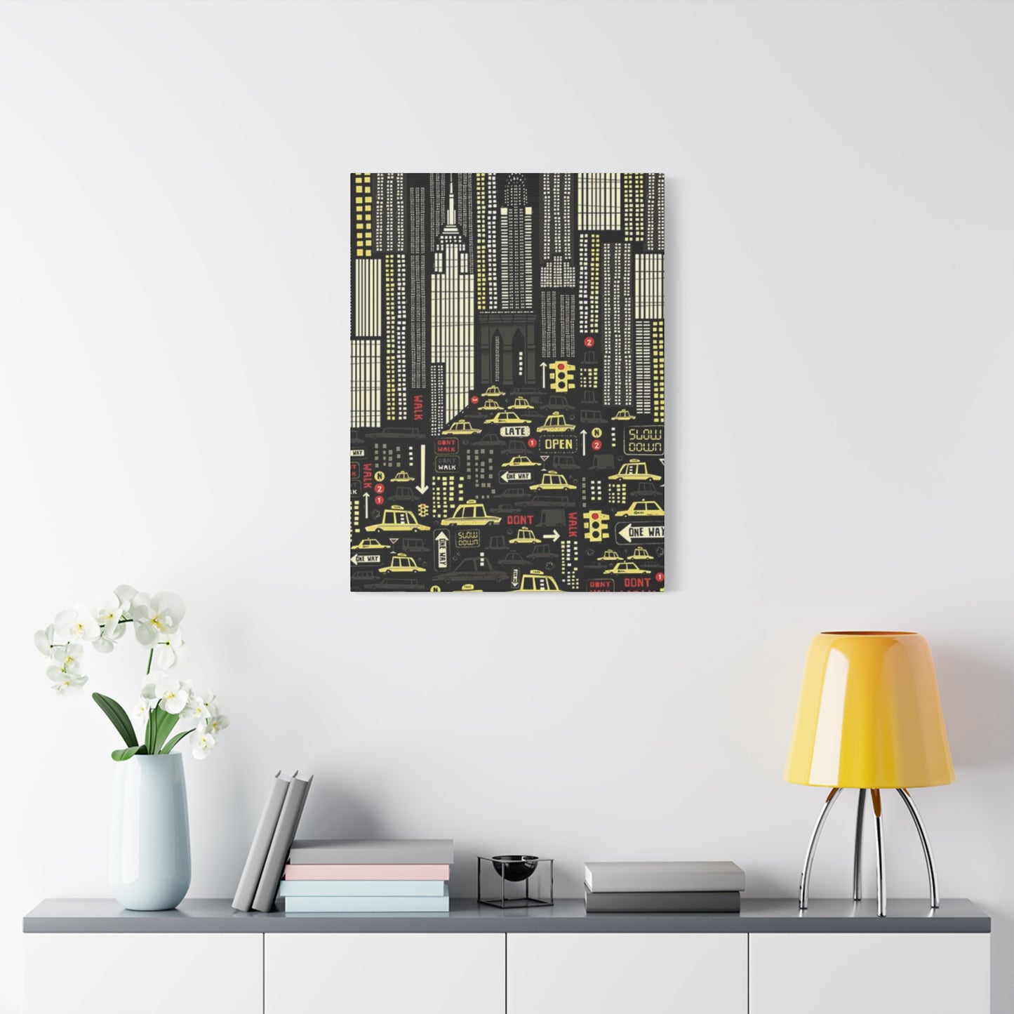 Yellow Taxi Animation New York City Wall Art & Canvas Prints