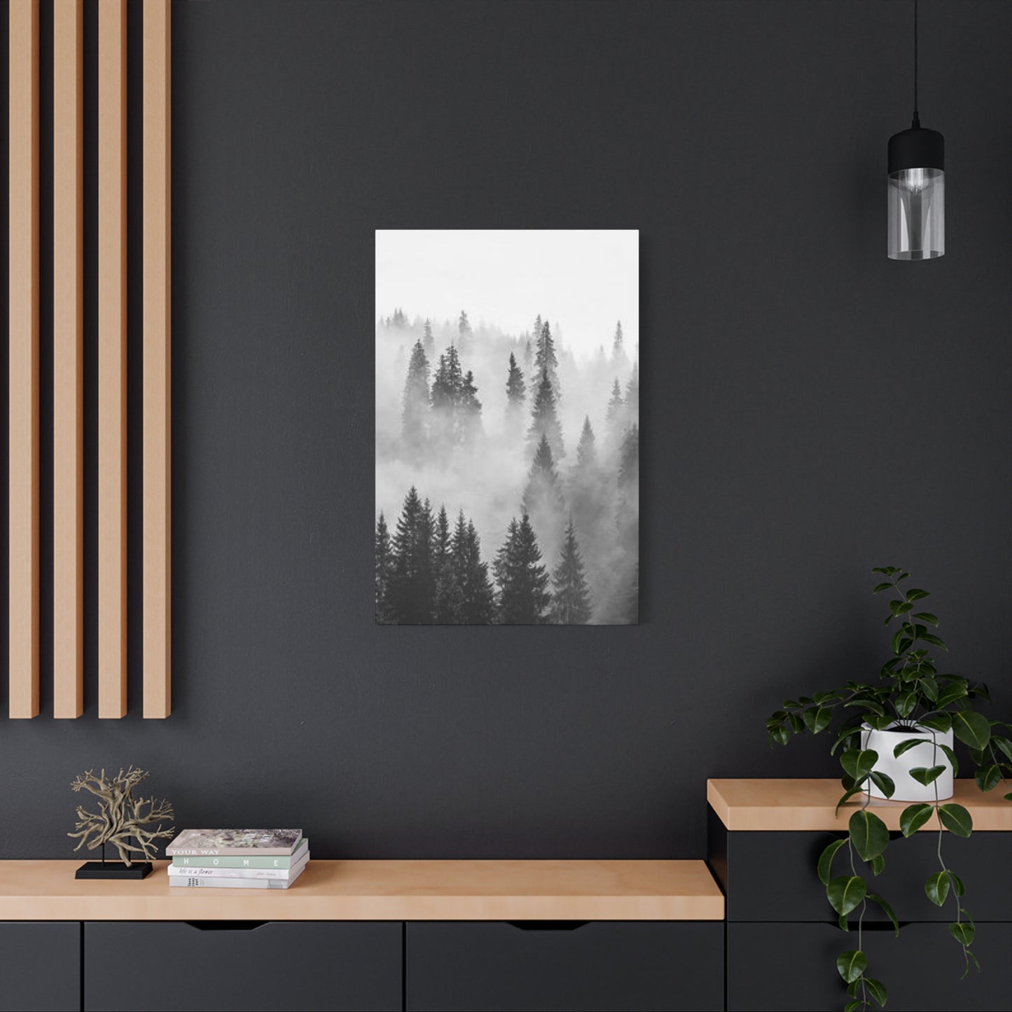 Black & White Fog Forest Fine Wall Art & Canvas Prints