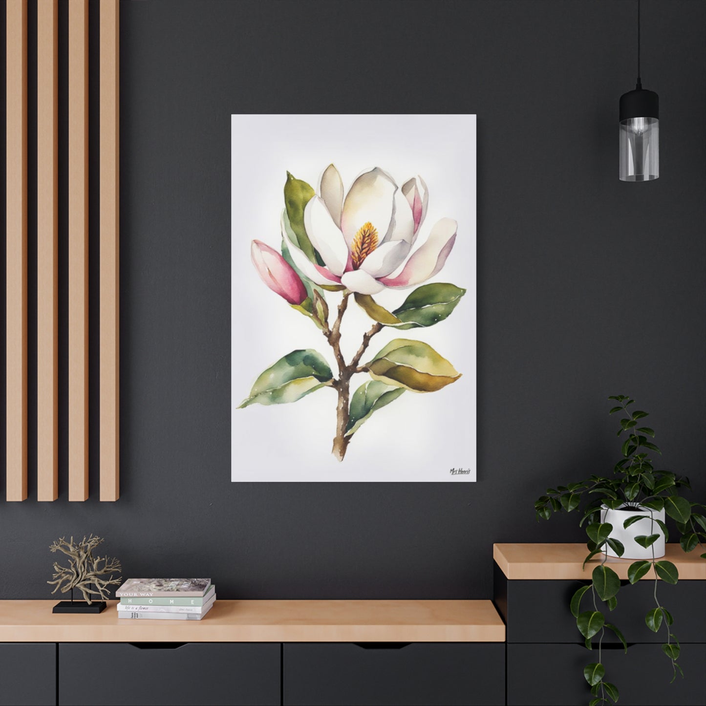 Magnolia Flower StemPainting Wall Art & Canvas Prints