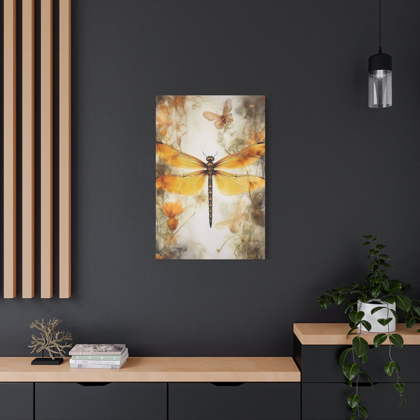 Light Brown Wing Dragonfly Wall Art & Canvas Prints