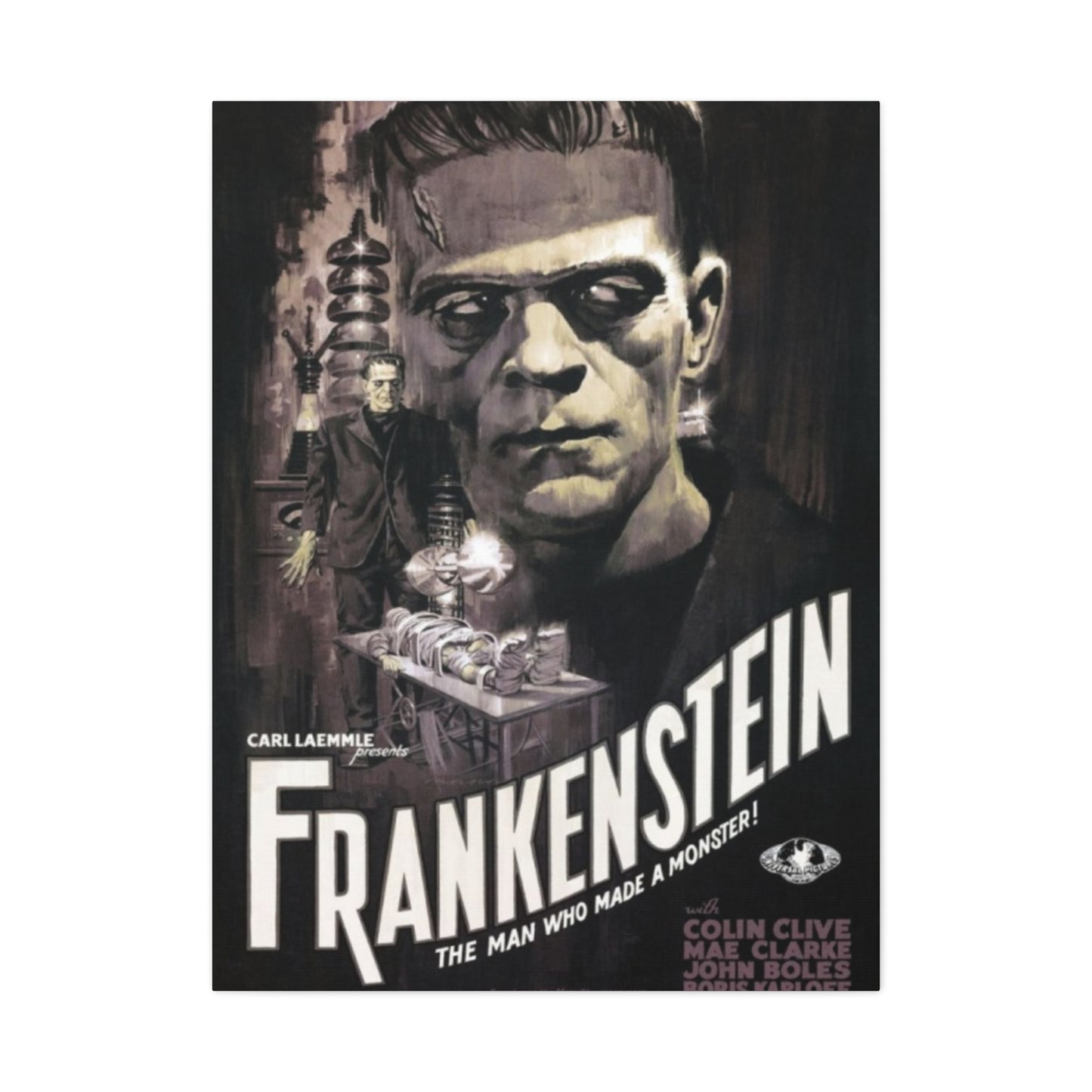 Frankenstein Horror Movie Poster Wall Art & Canvas Prints