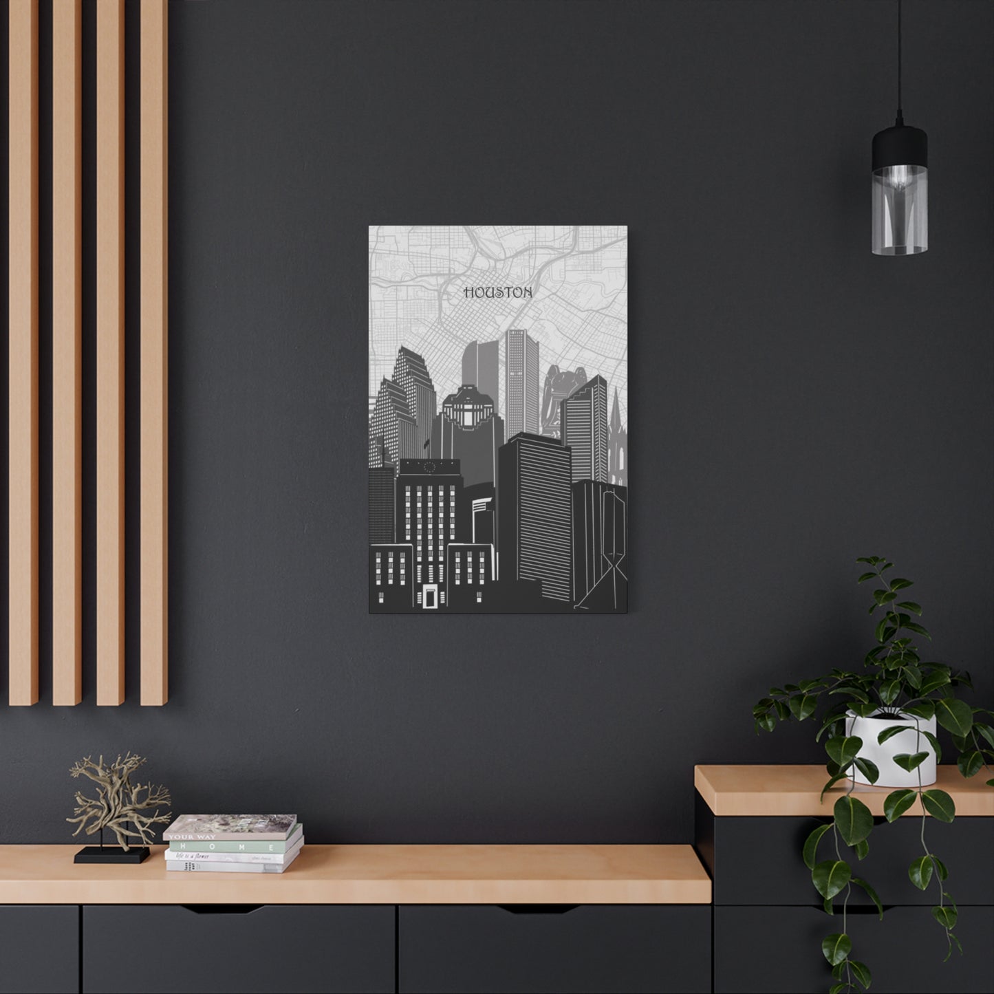 Black and White Houston Skylines Wall Art & Canvas Prints